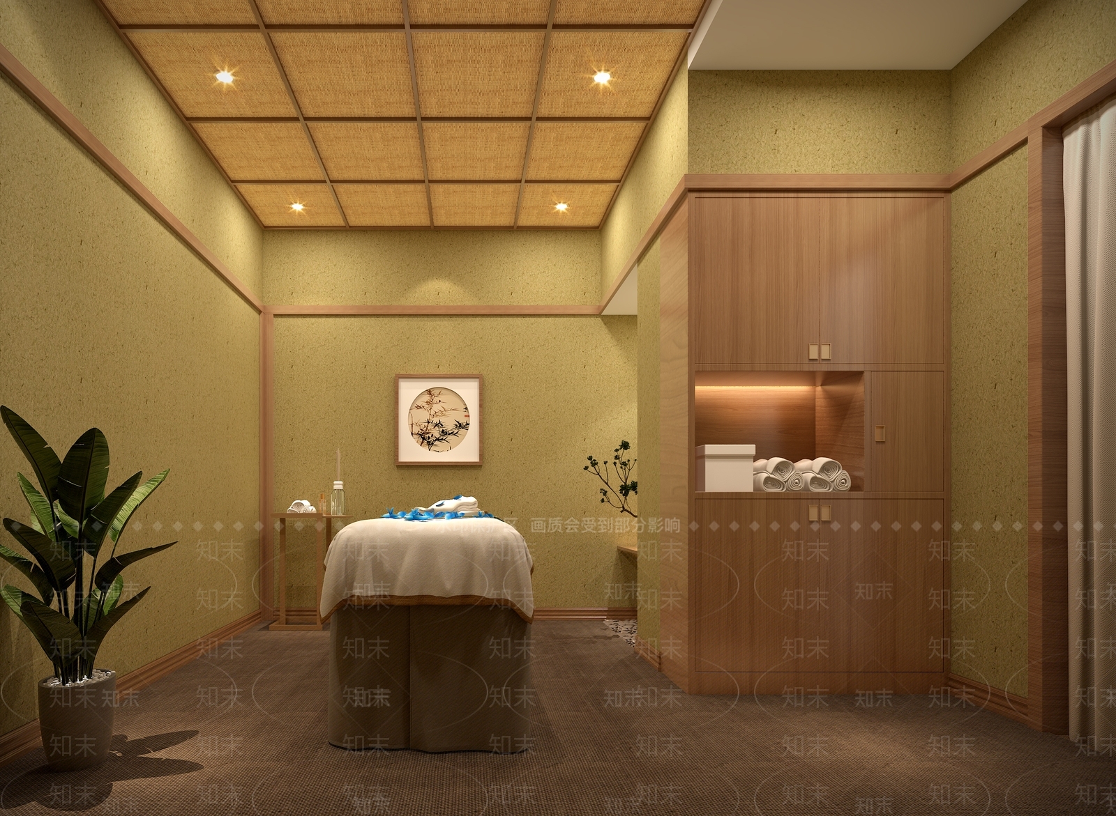 日式美容SPA店3D模型下载【ID:1149692757】
