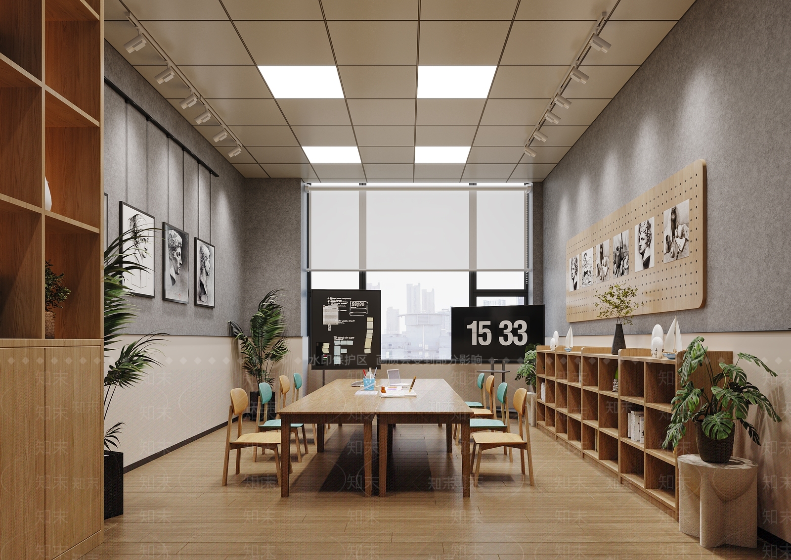 现代美术培训教室3D模型下载【ID:1149694389】