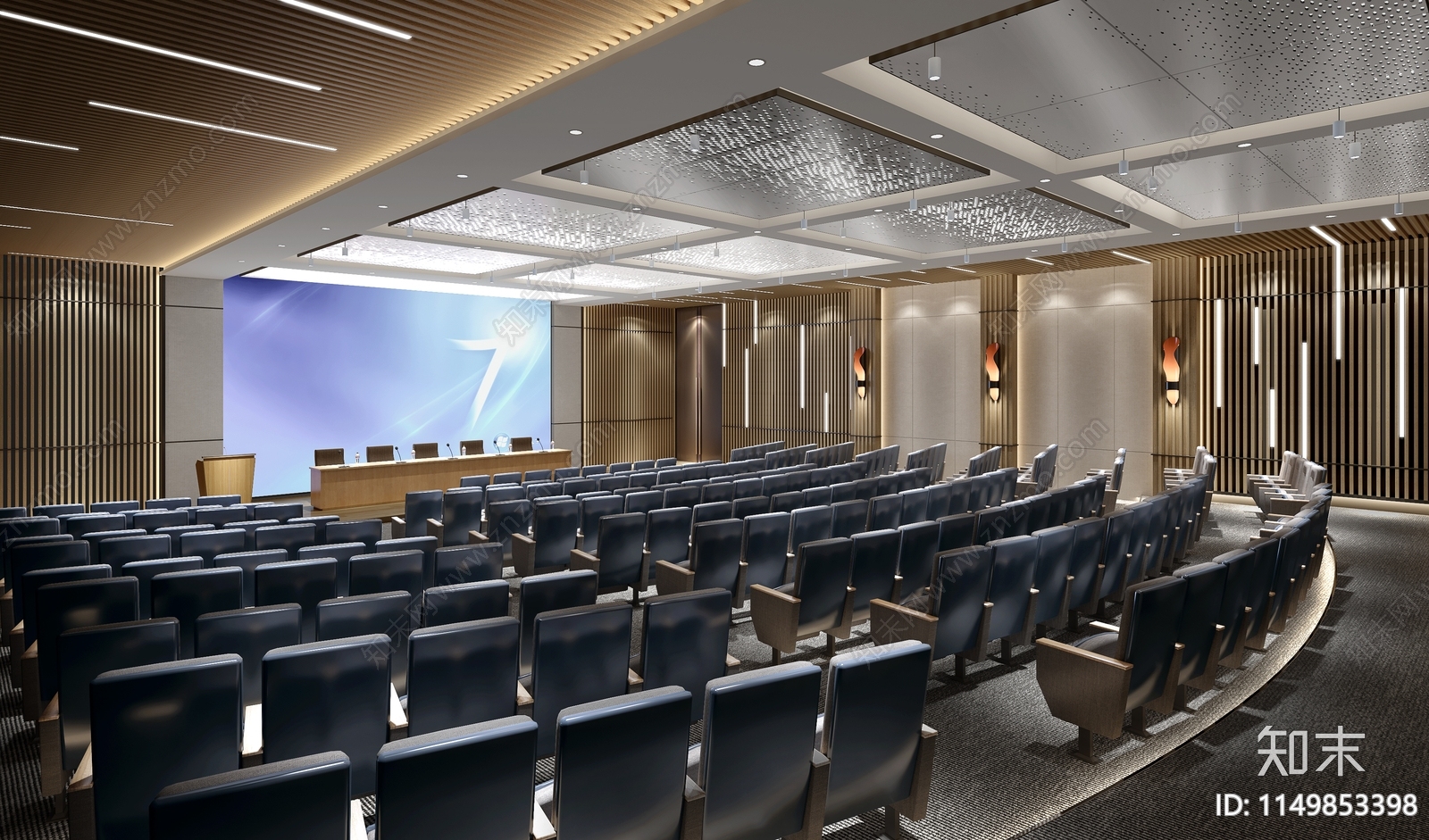 现代办公报告厅3D模型下载【ID:1149853398】