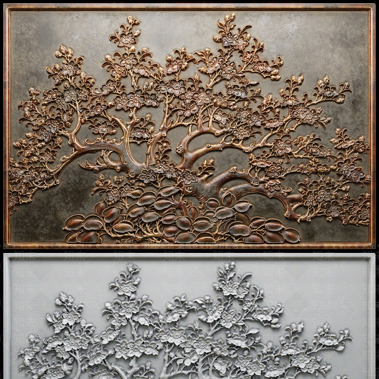 中式雕花浮雕3D模型下载【ID:1149699174】