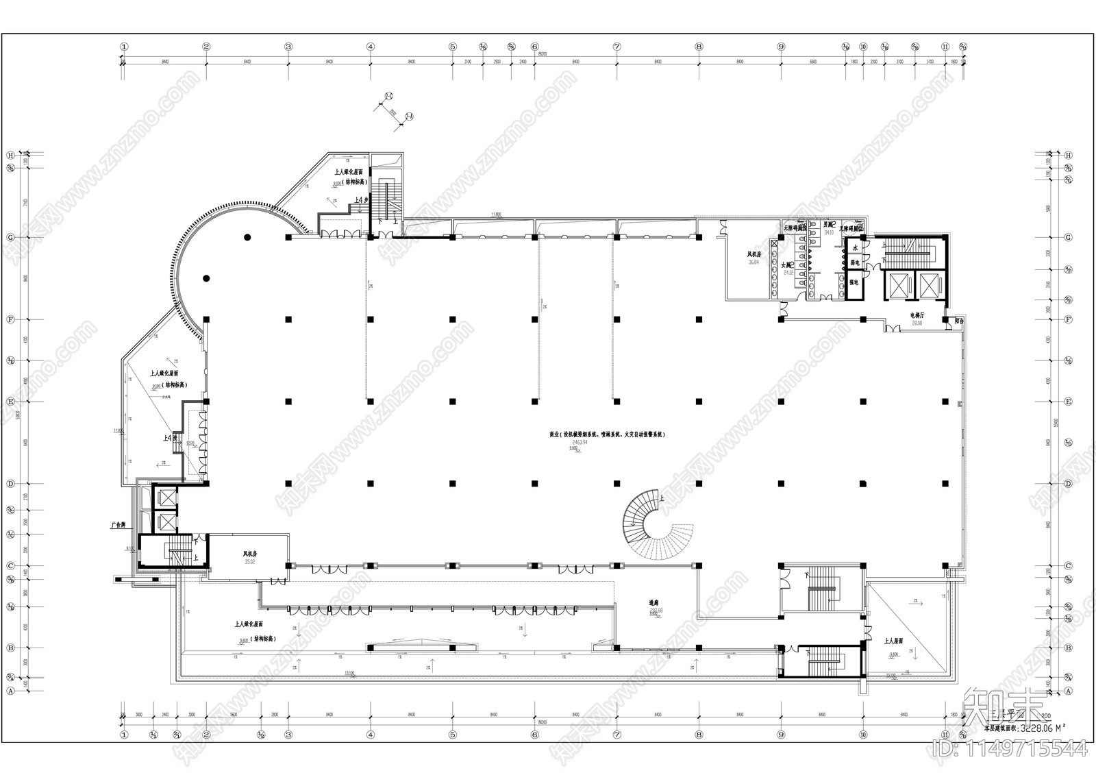 良渚小型商业综合体建筑cad施工图下载【ID:1149715544】