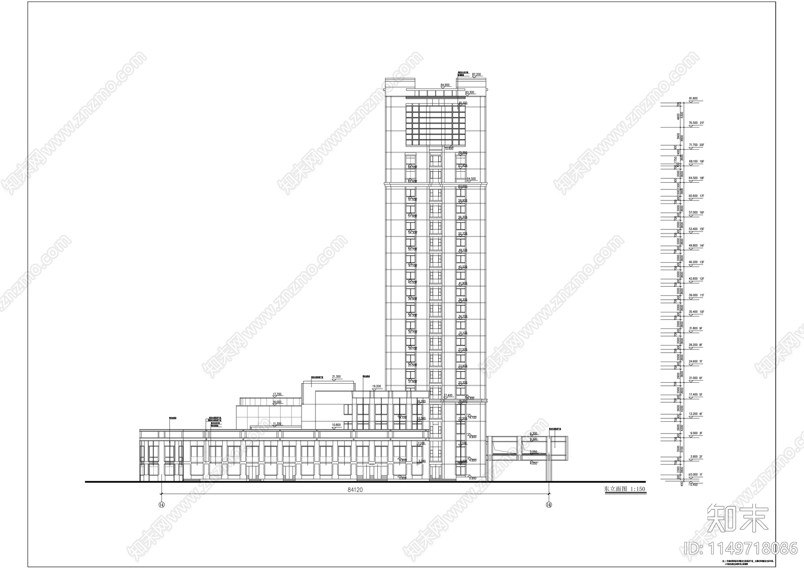 办公楼建筑cad施工图下载【ID:1149718086】