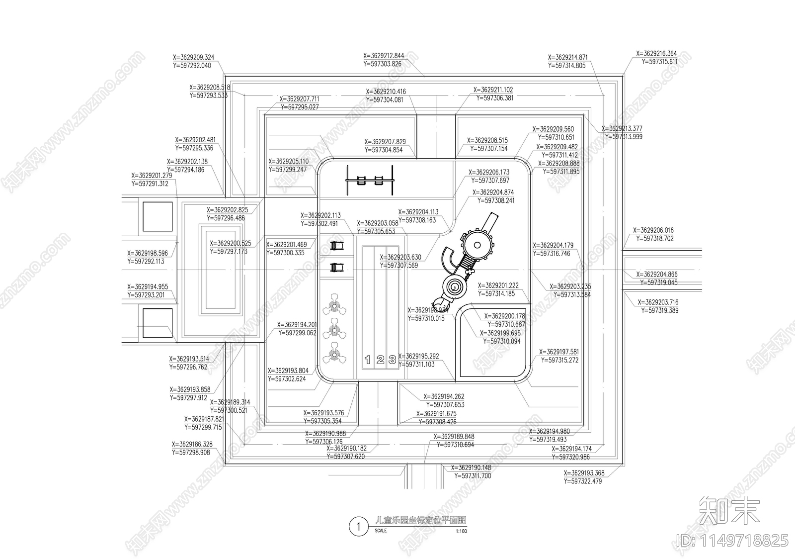 儿童乐园景观详图cad施工图下载【ID:1149718825】