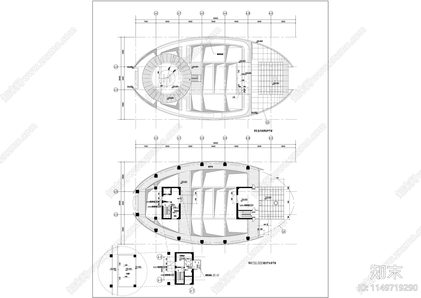 武汉广电西区办公建筑cad施工图下载【ID:1149719290】