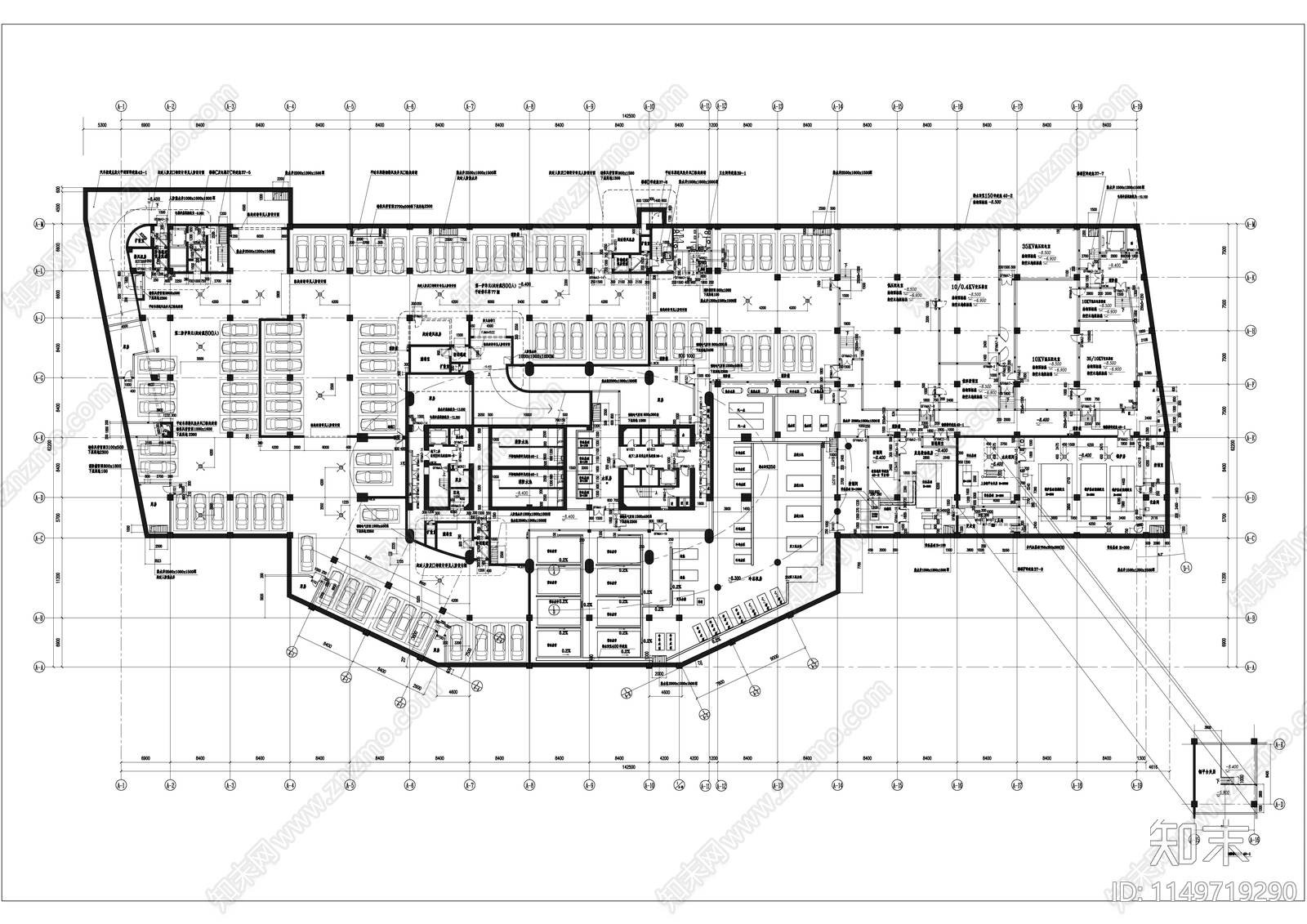 武汉广电西区办公建筑cad施工图下载【ID:1149719290】