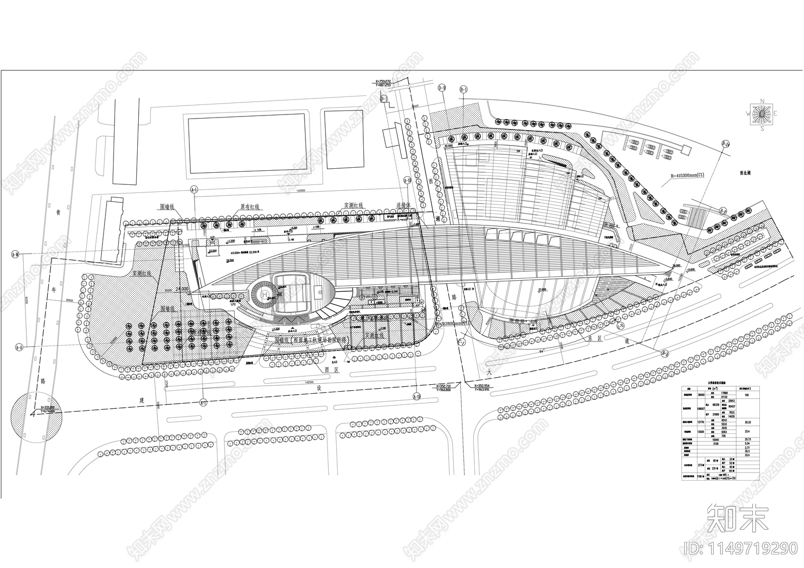 武汉广电西区办公建筑cad施工图下载【ID:1149719290】