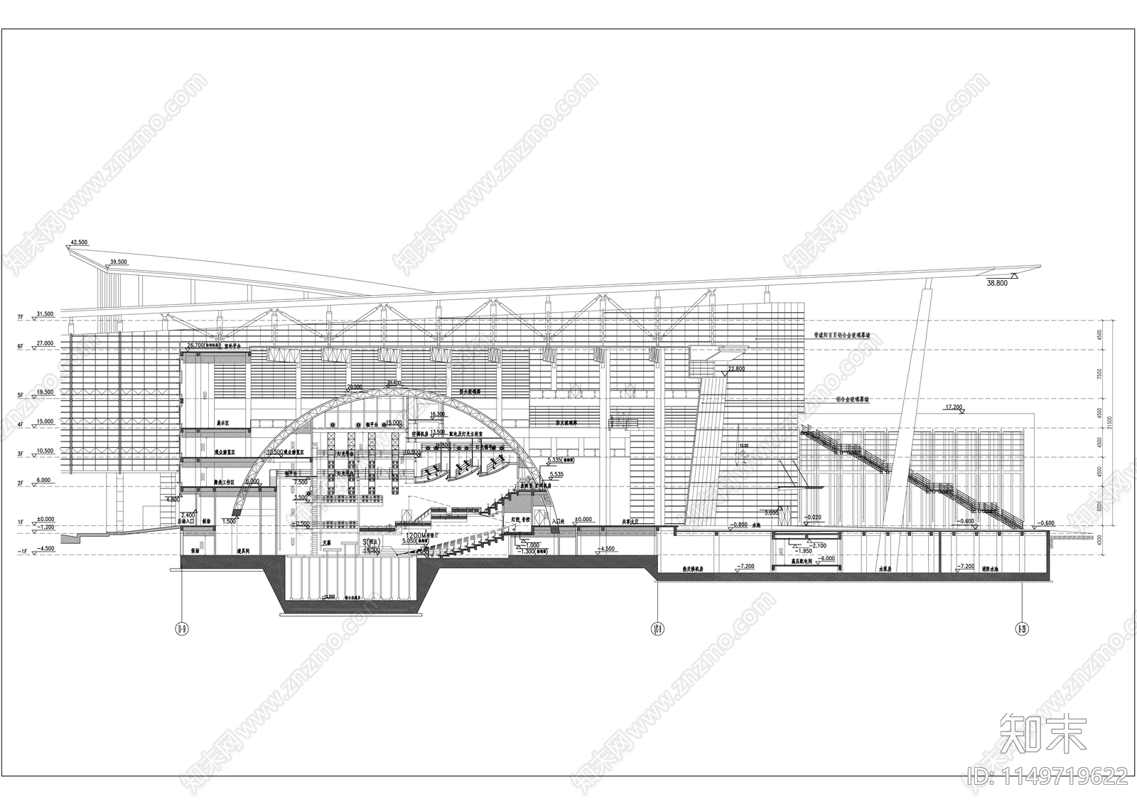 武汉广电东区办公建筑cad施工图下载【ID:1149719622】