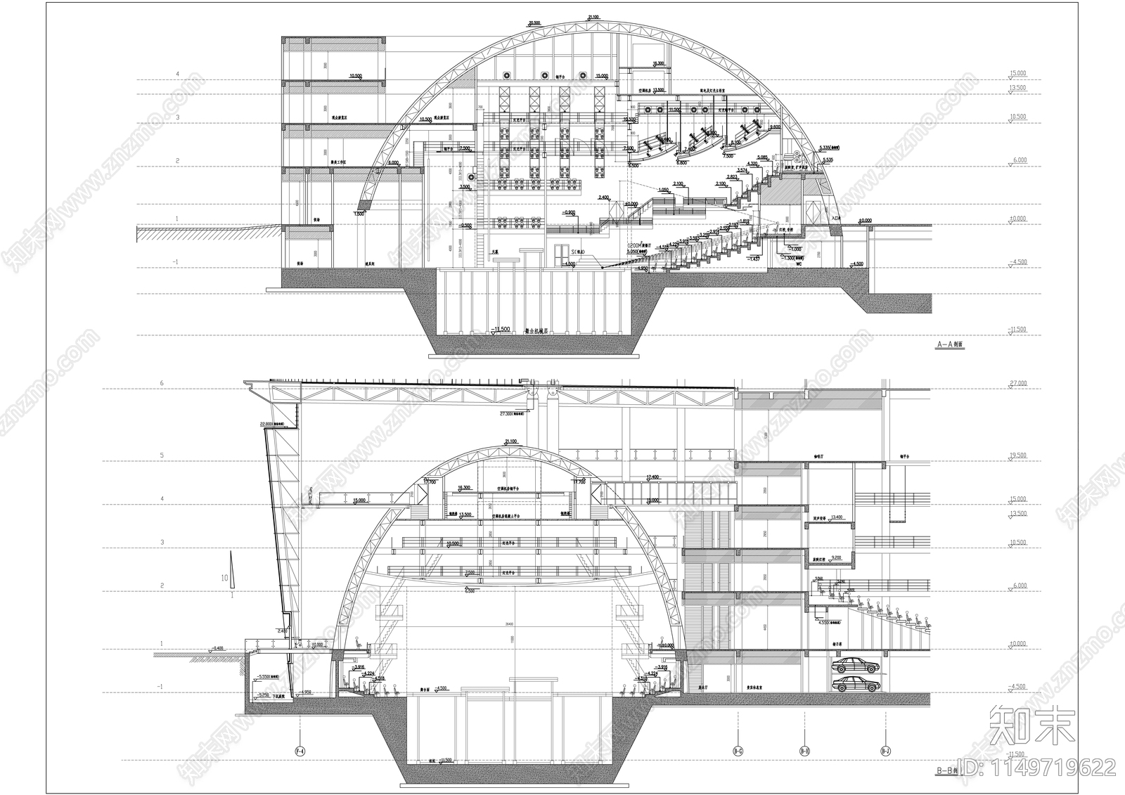 武汉广电东区办公建筑cad施工图下载【ID:1149719622】