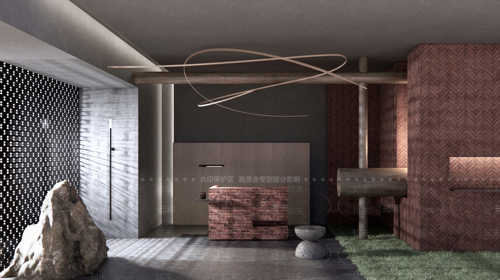 现代酒店前台SU模型下载【ID:1149721146】