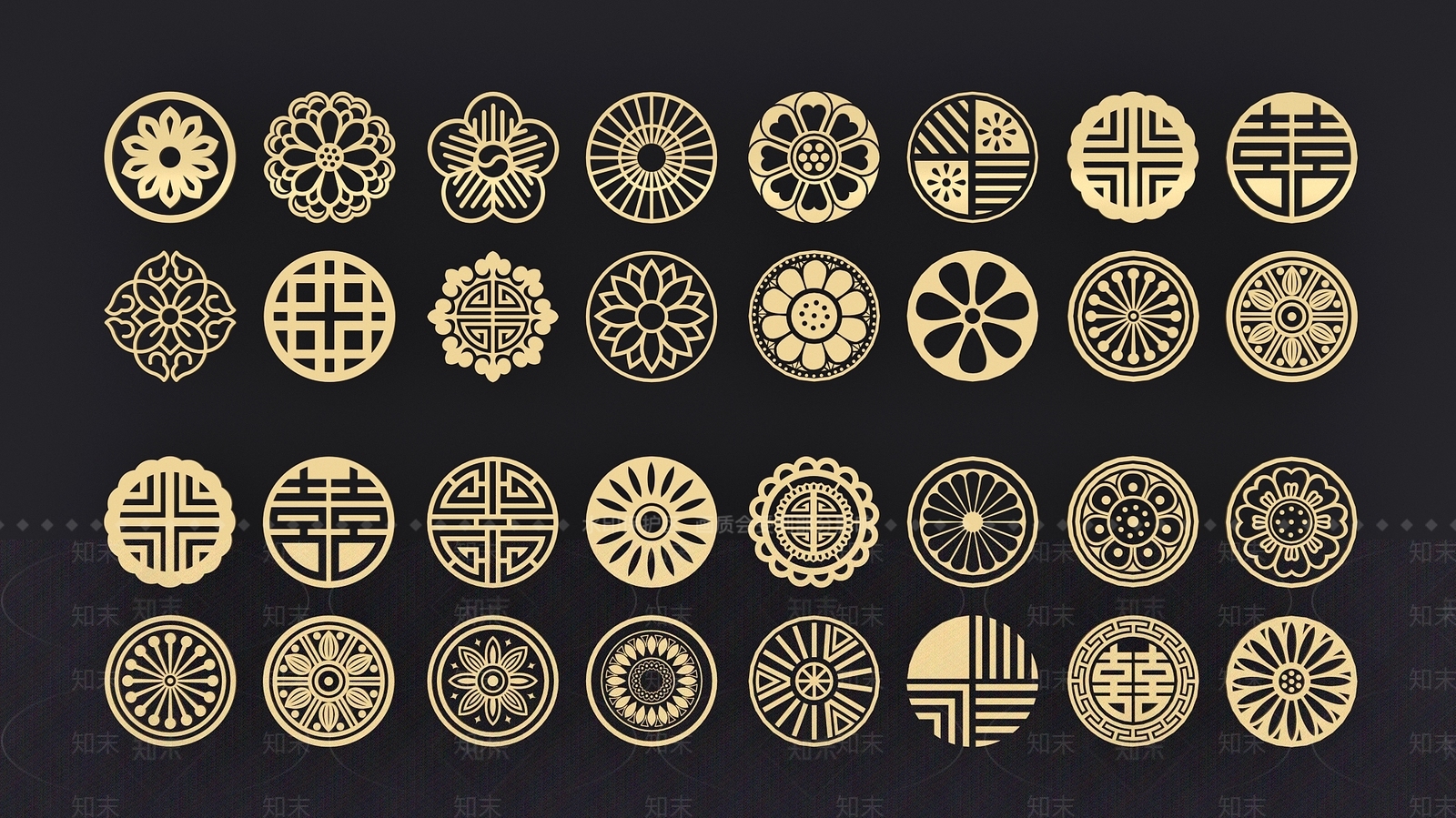 中式圆形花格窗花3D模型下载【ID:1149721461】