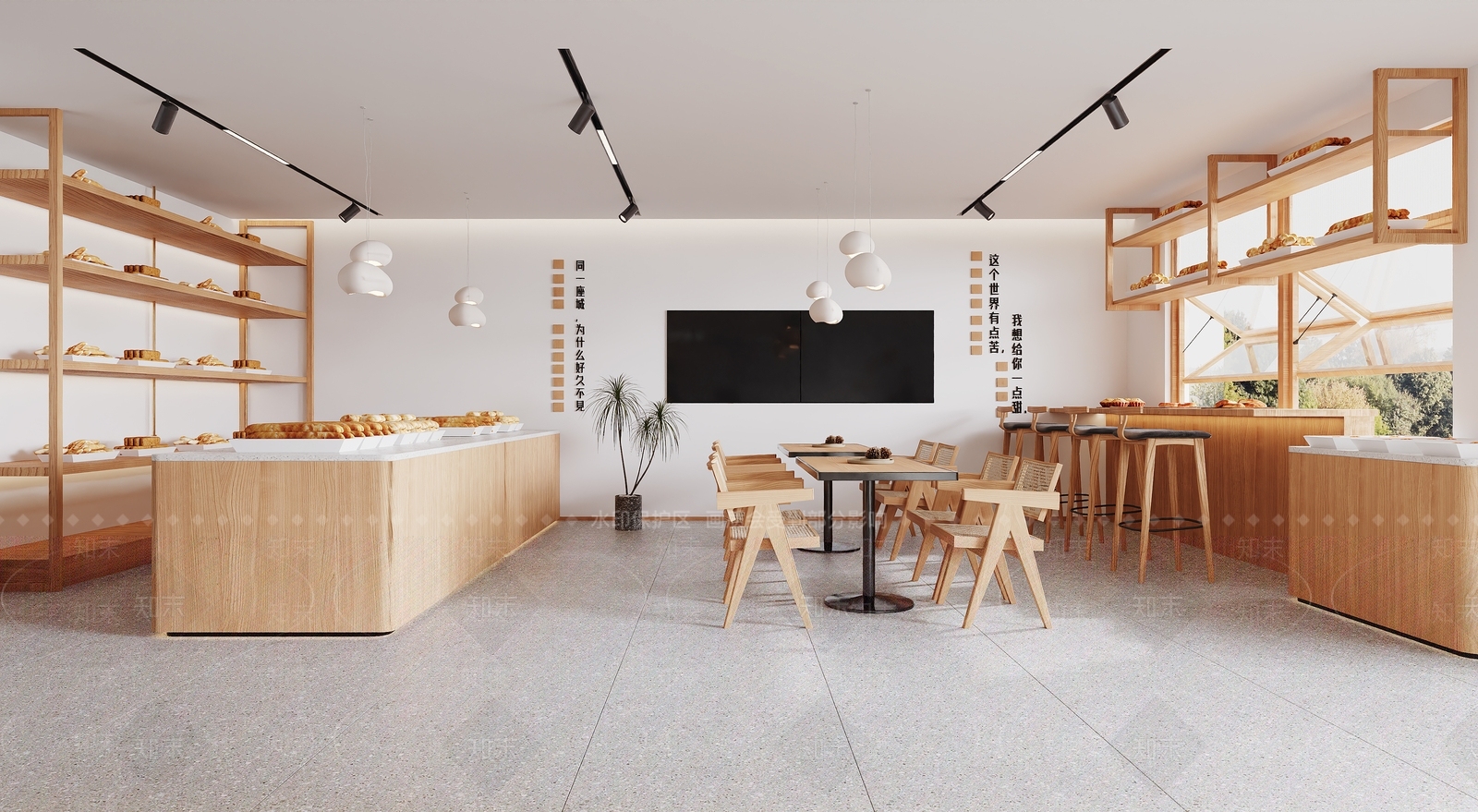 日式原木风面包店3D模型下载【ID:1149723440】