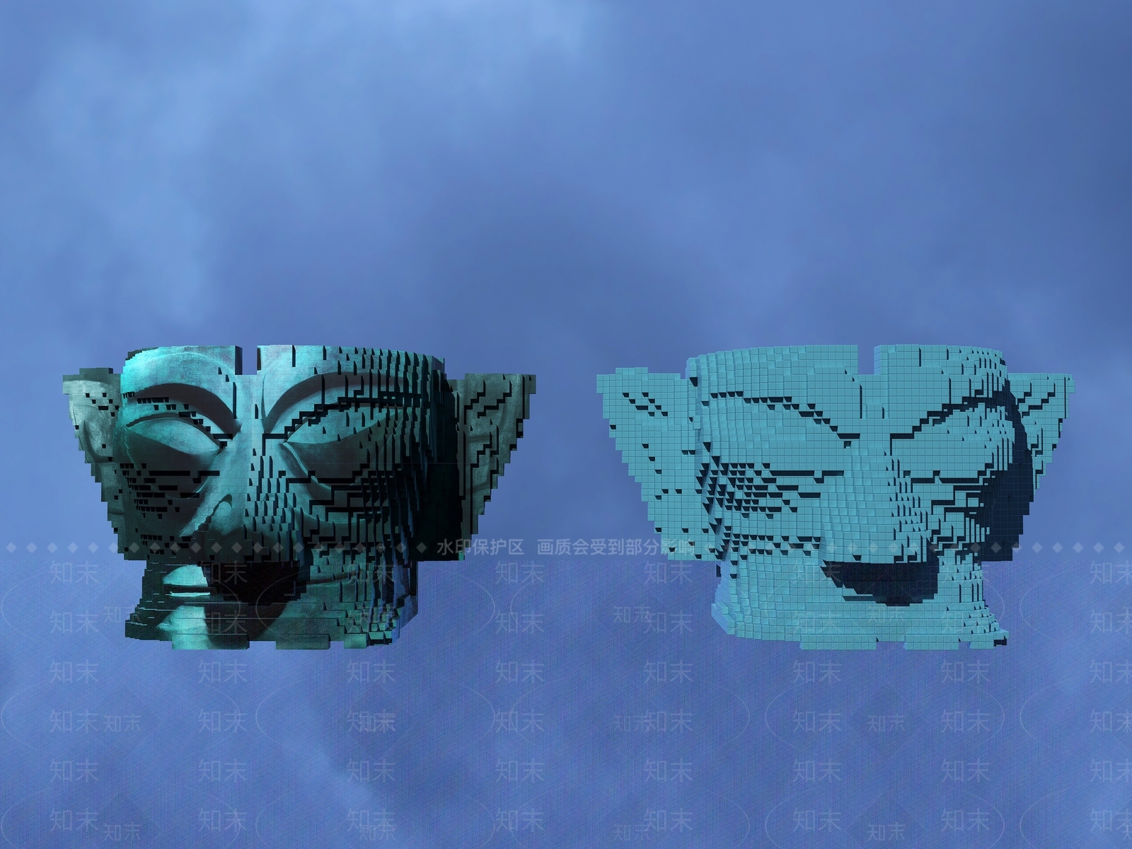 现代三星堆青铜面具3D模型下载【ID:1149726521】