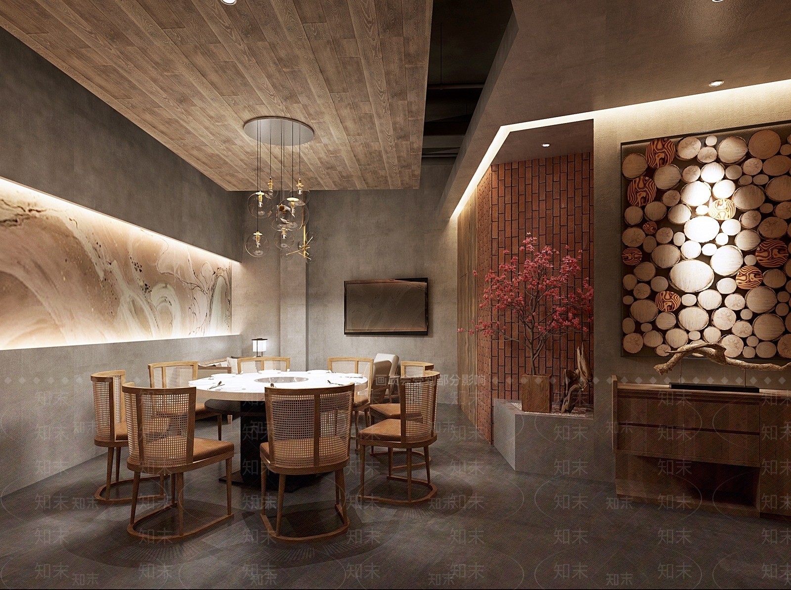 日式餐厅包间3D模型下载【ID:1149726557】