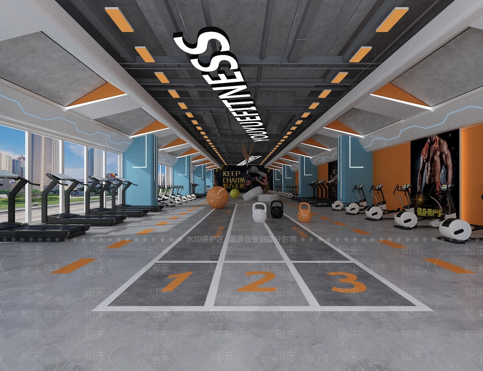 现代室内健身房3D模型下载【ID:1149728606】