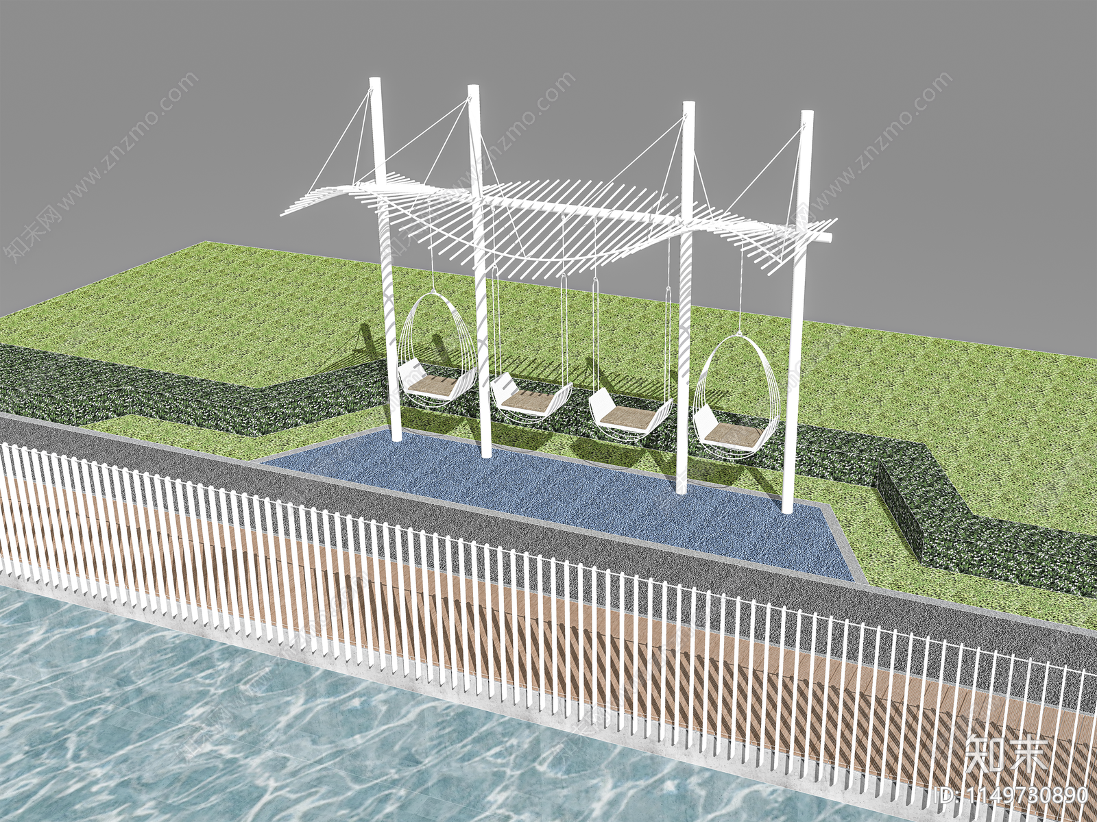 现代户外秋千SU模型下载【ID:1149730890】
