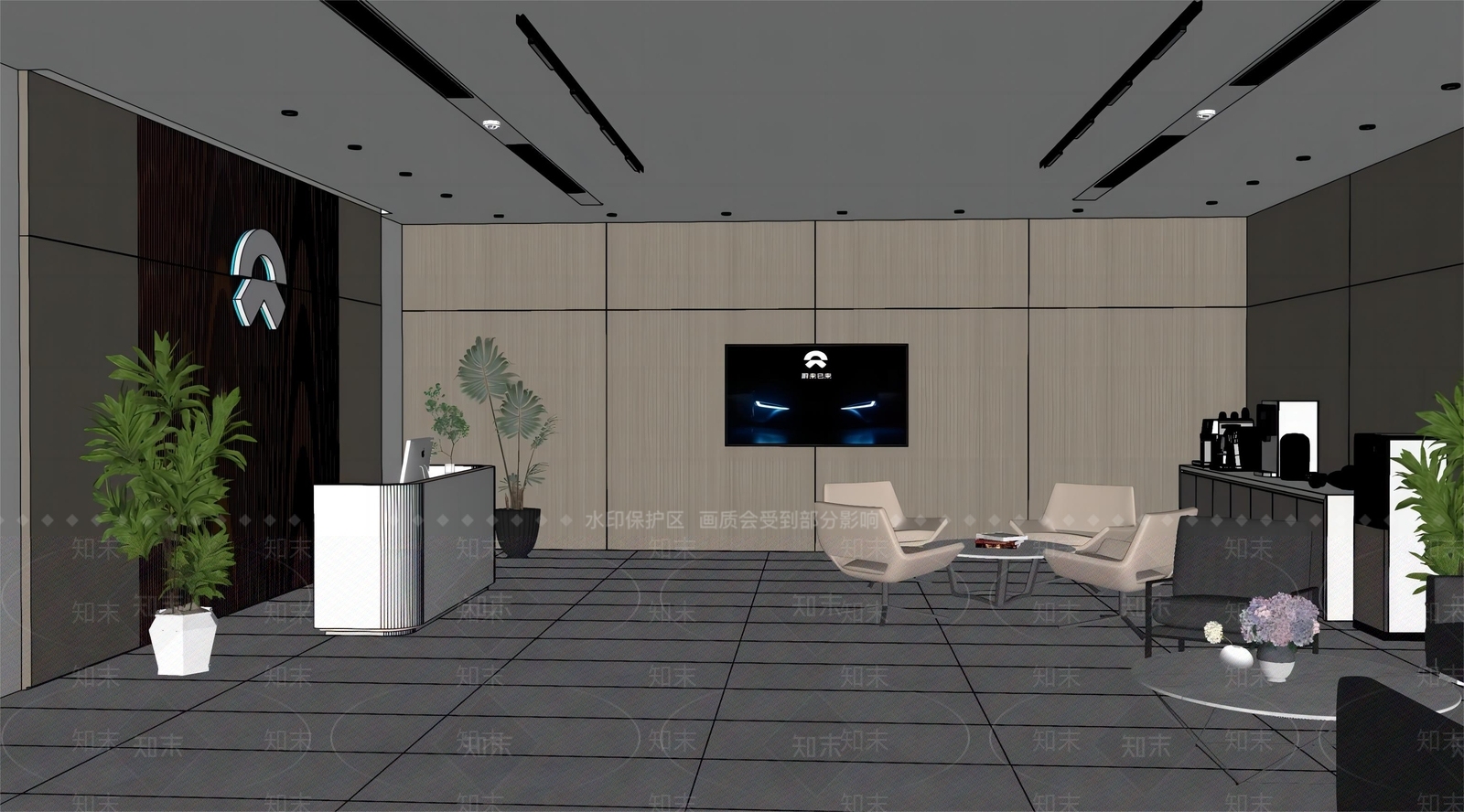 现代4s店招待区SU模型下载【ID:1149732142】