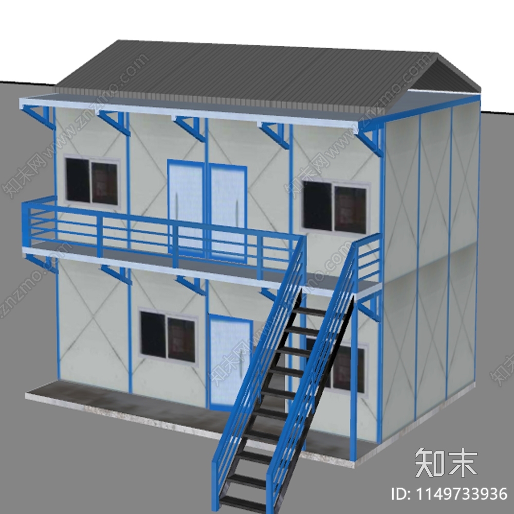 现代工地民房SU模型下载【ID:1149733936】