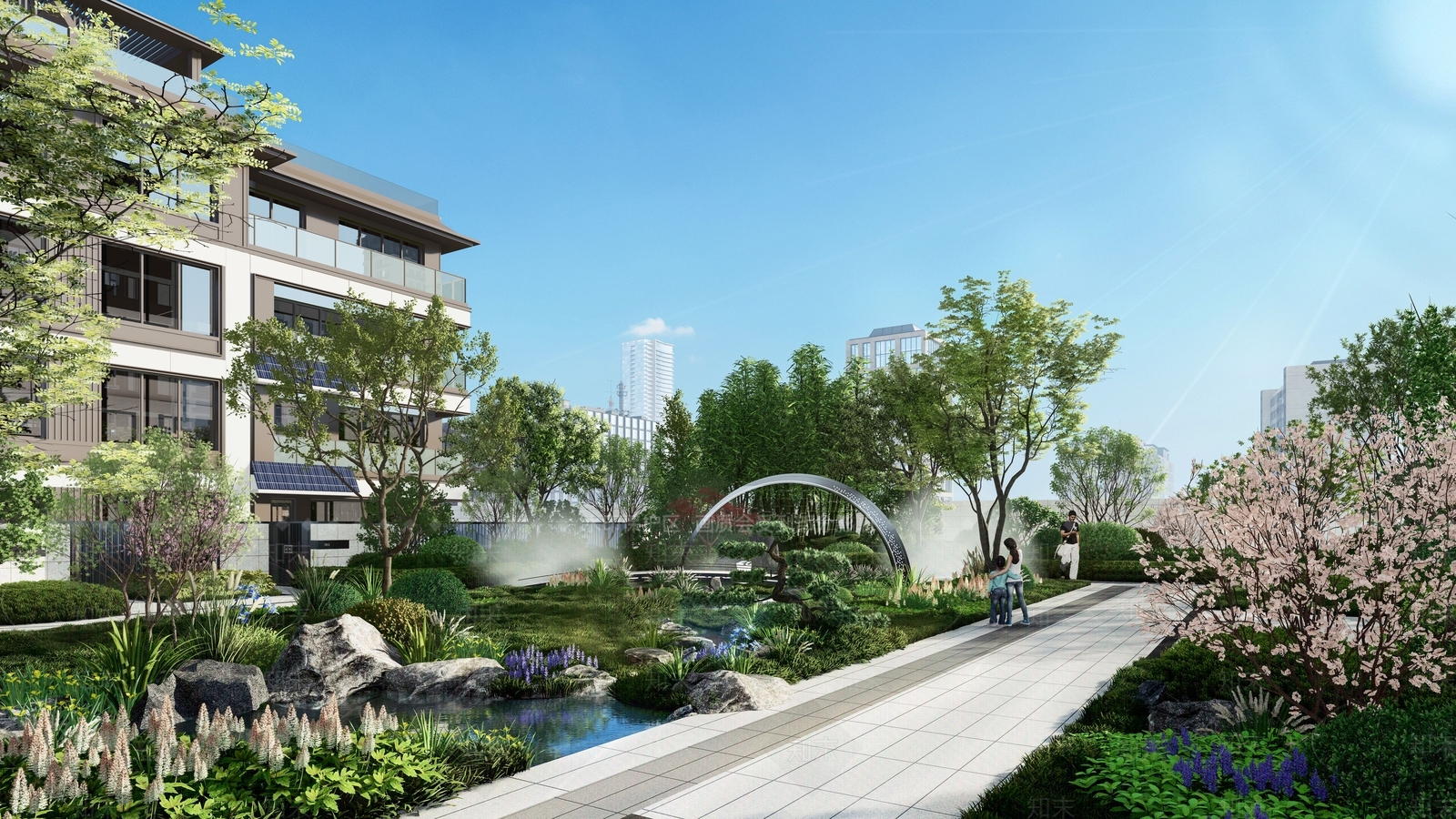 现代小区景观SU模型下载【ID:1149734028】