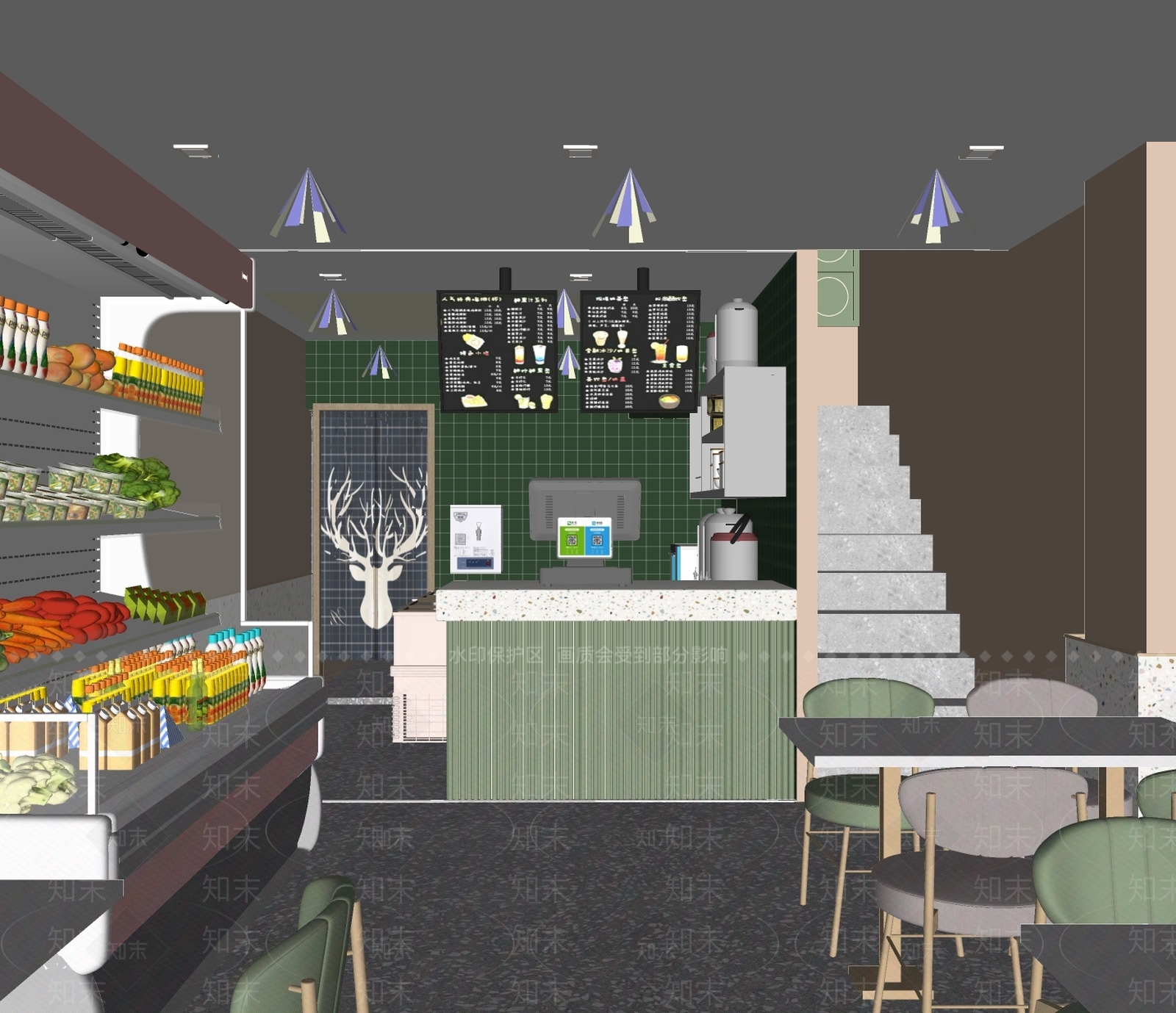 现代奶茶店SU模型下载【ID:1149733908】