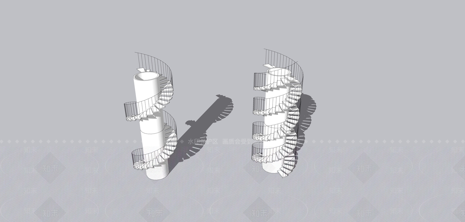 现代旋转楼梯SU模型下载【ID:1149734201】
