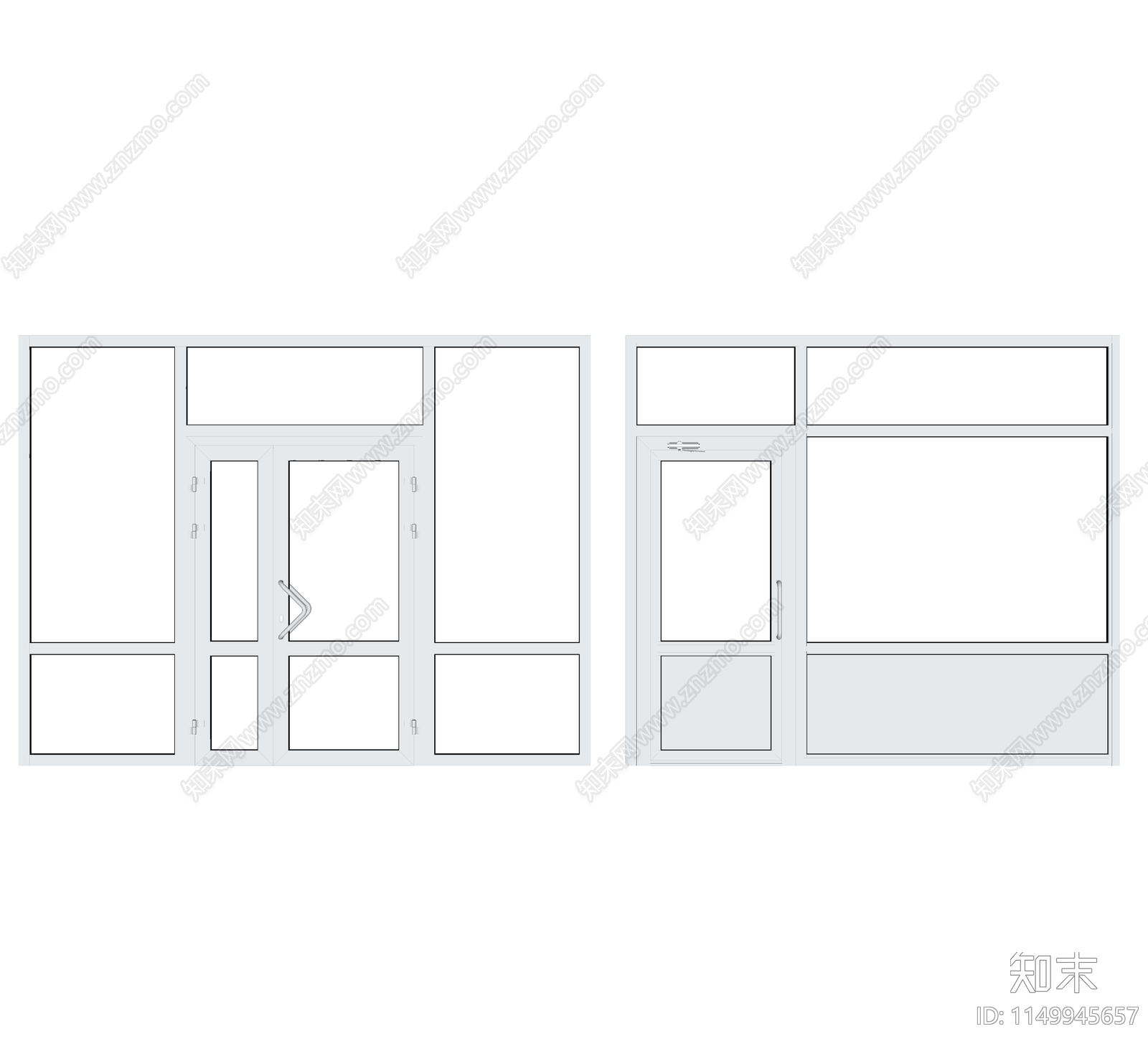 现代玻璃门大门SU模型下载【ID:1149945657】