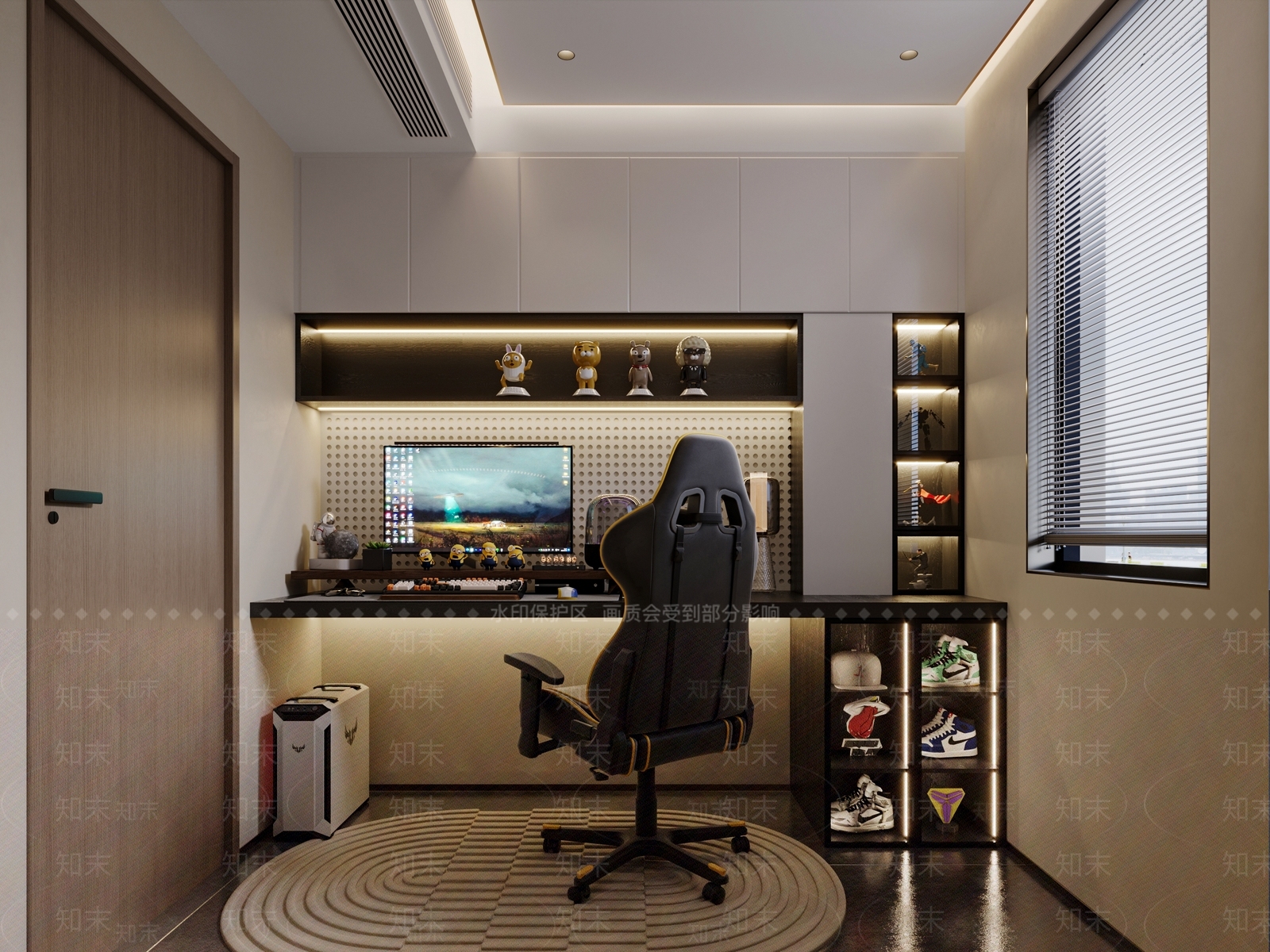 现代电竞房娱乐室3D模型下载【ID:1149741084】