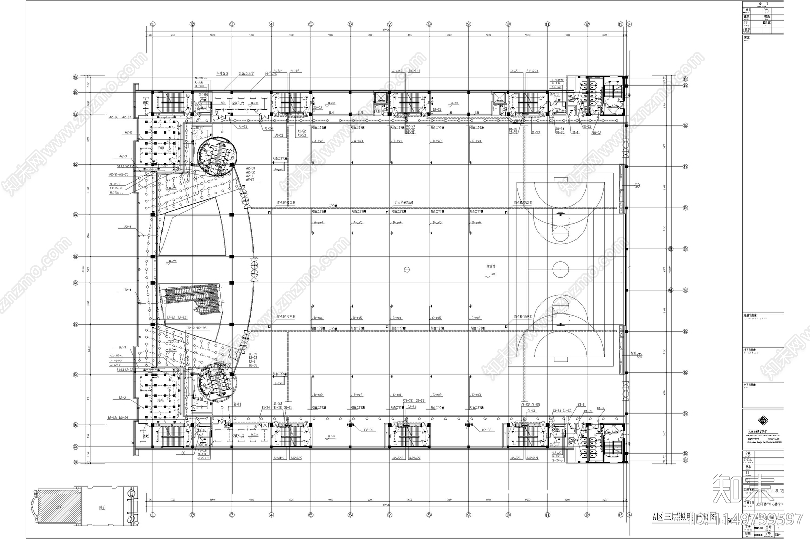 19套体育馆建筑电气详图cad施工图下载【ID:1149739597】