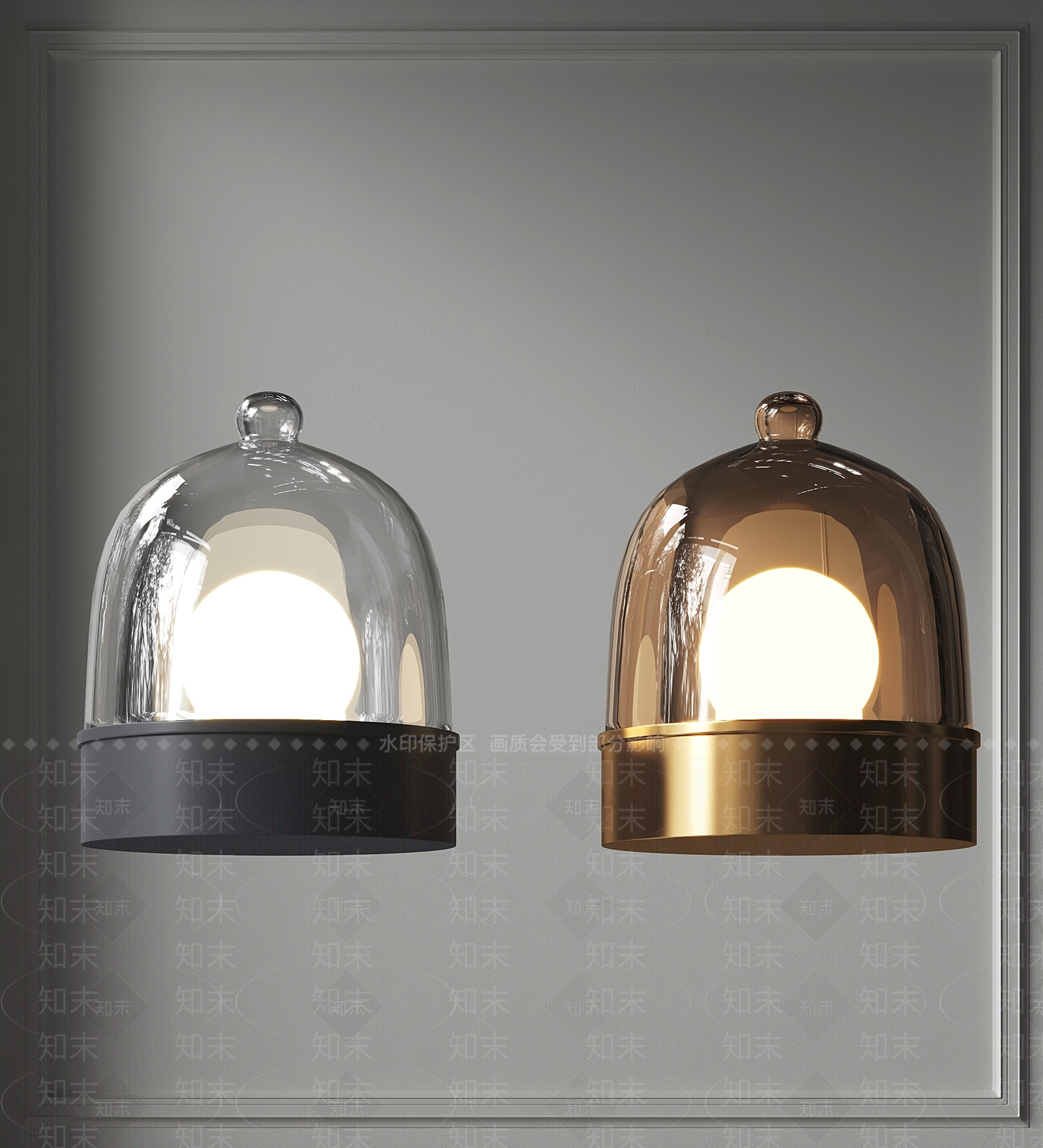 现代玻璃灯罩创意艺术台灯3D模型下载【ID:1149739765】