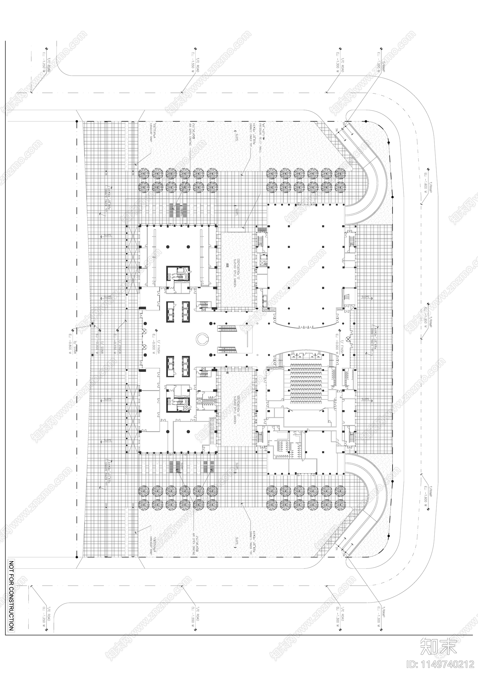 苏州工业园管委会大楼建筑cad施工图下载【ID:1149740212】