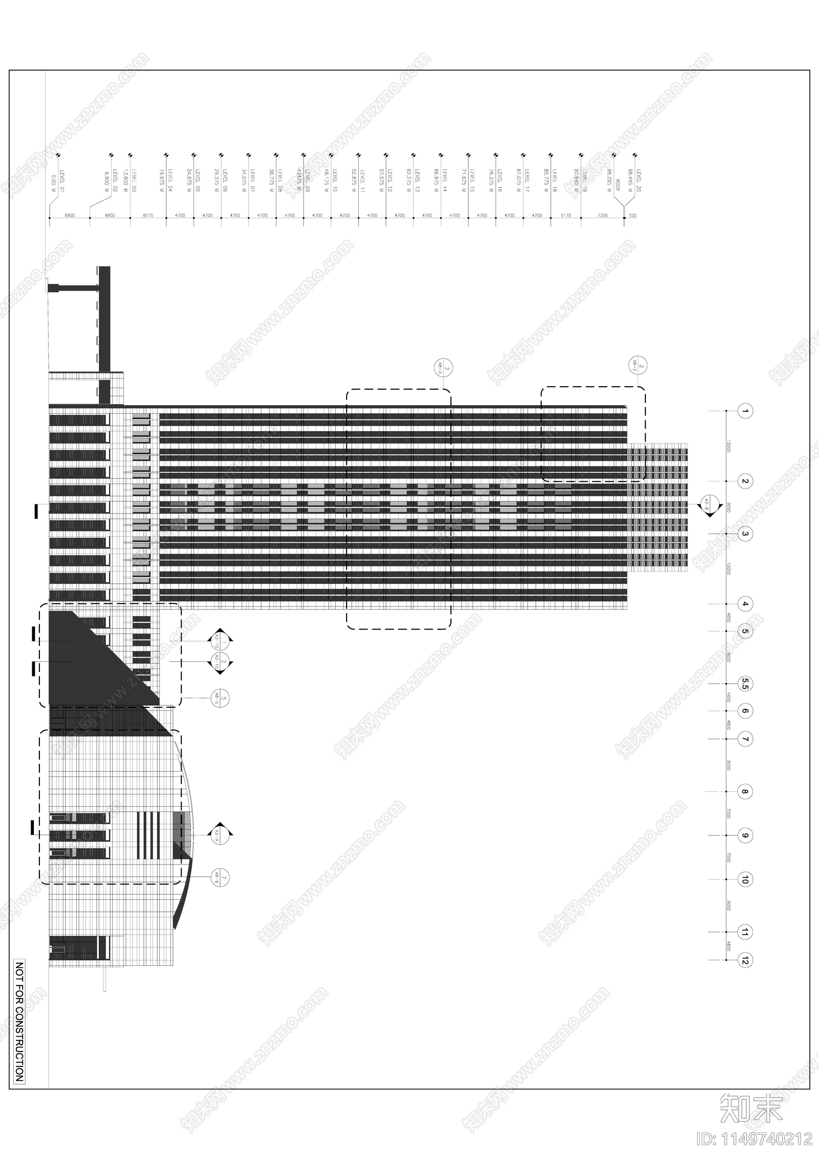 苏州工业园管委会大楼建筑cad施工图下载【ID:1149740212】