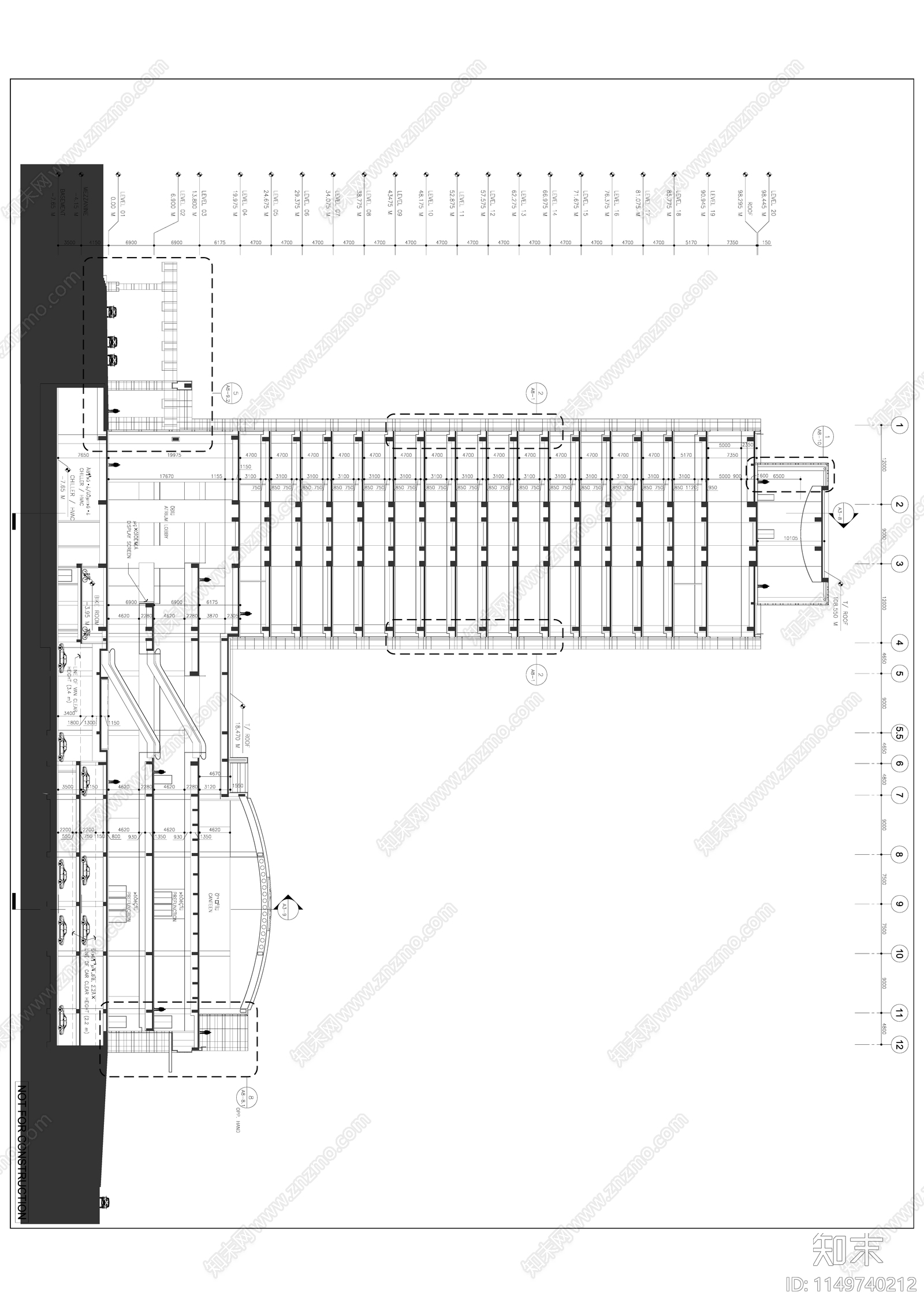 苏州工业园管委会大楼建筑cad施工图下载【ID:1149740212】