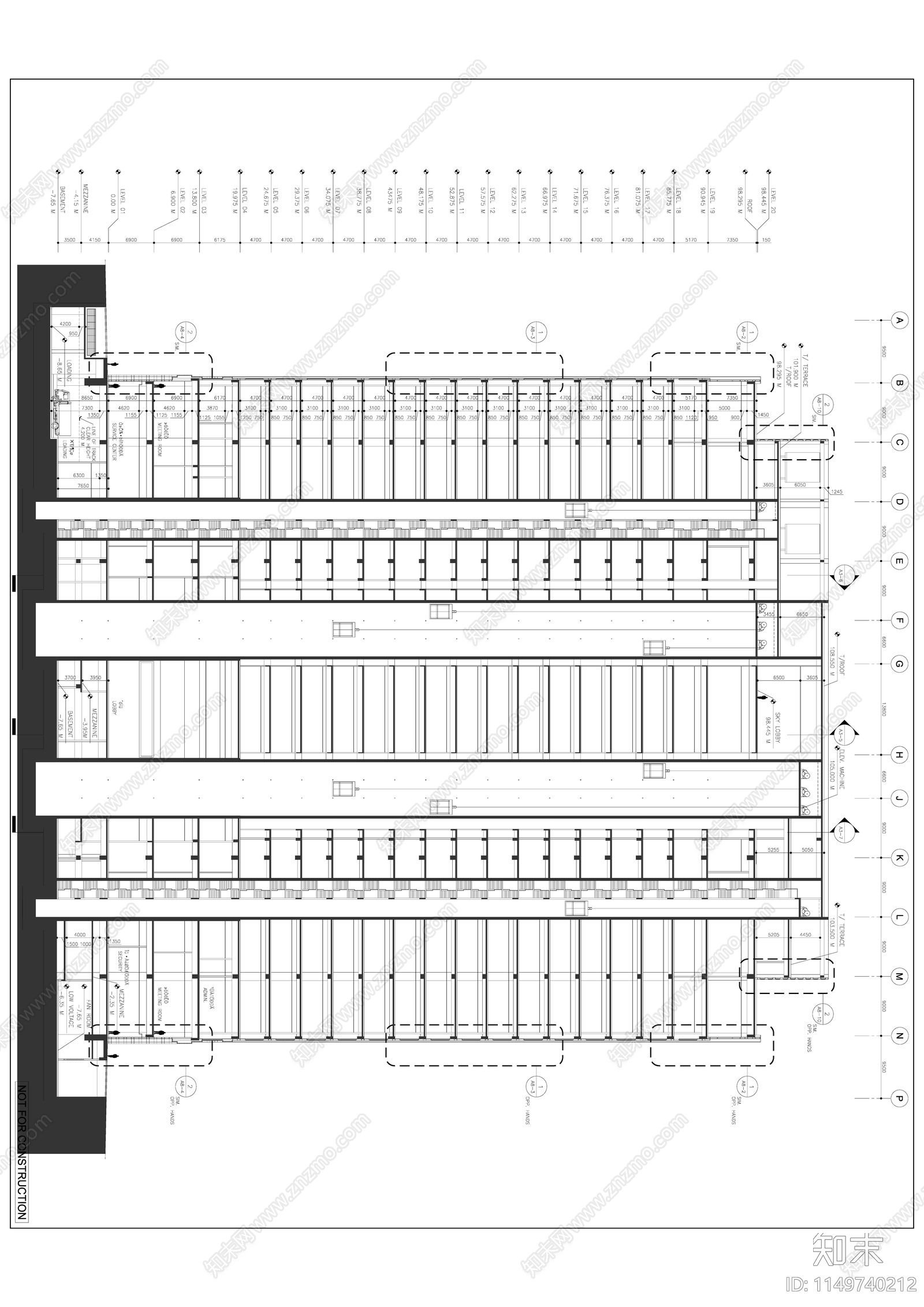 苏州工业园管委会大楼建筑cad施工图下载【ID:1149740212】