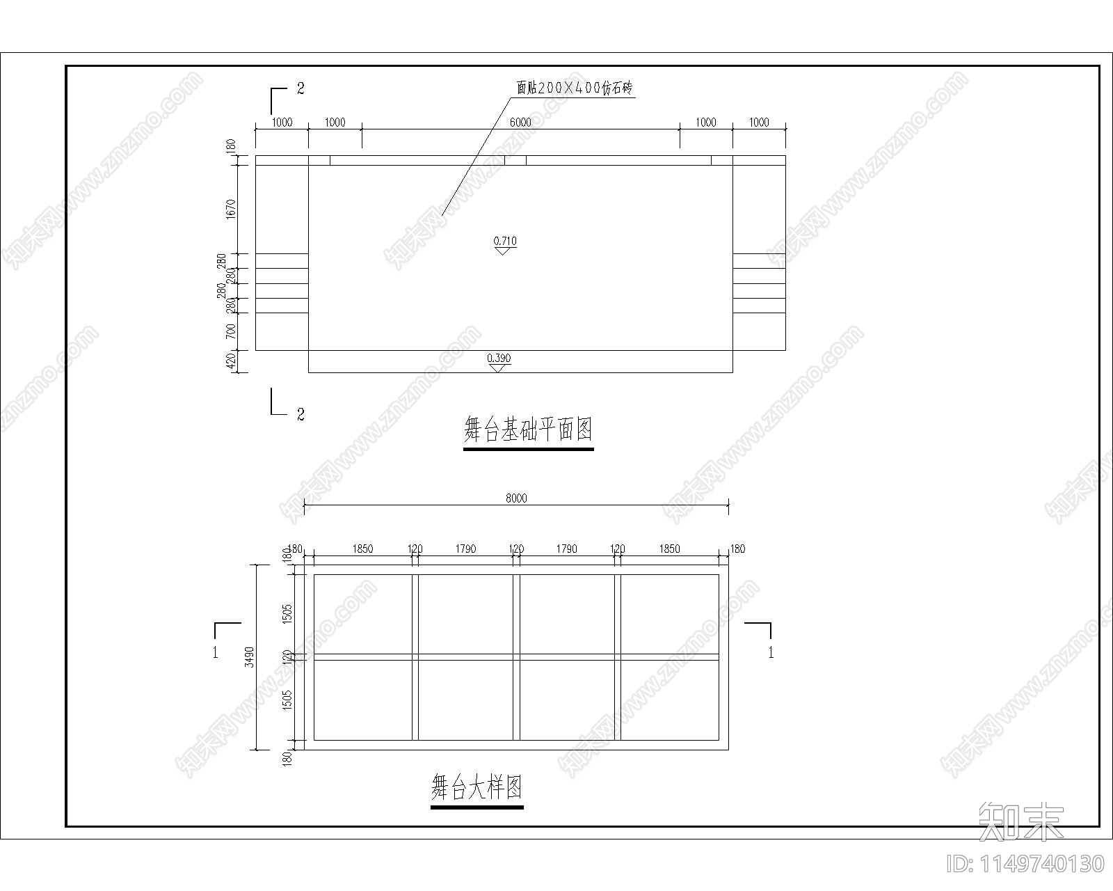 舞台大样图cad施工图下载【ID:1149740130】