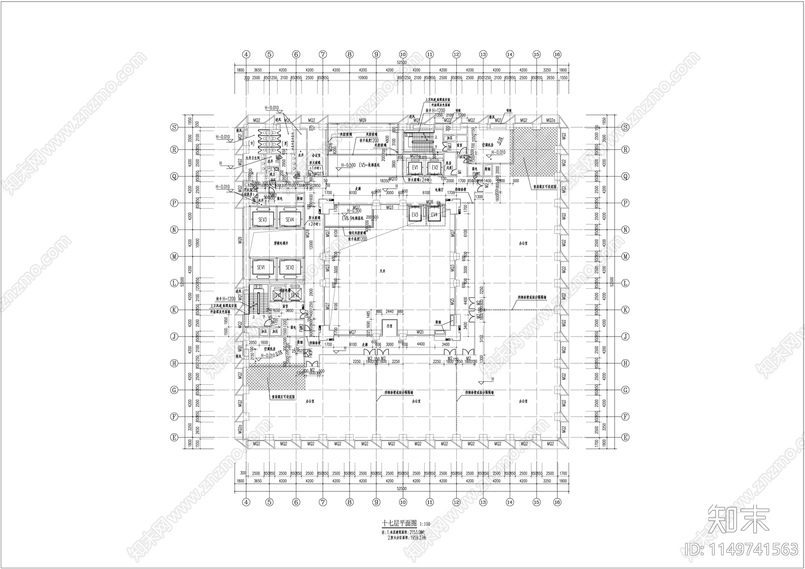 深圳太平金融大厦超高层办公楼建筑cad施工图下载【ID:1149741563】