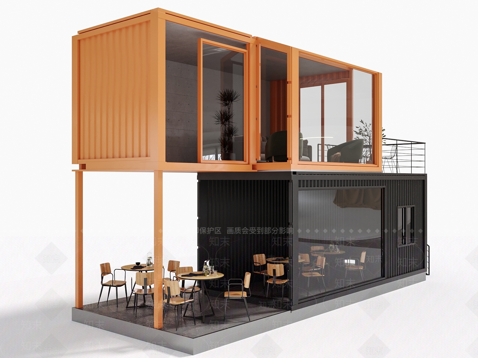 现代餐饮建筑SU模型下载【ID:1149747518】