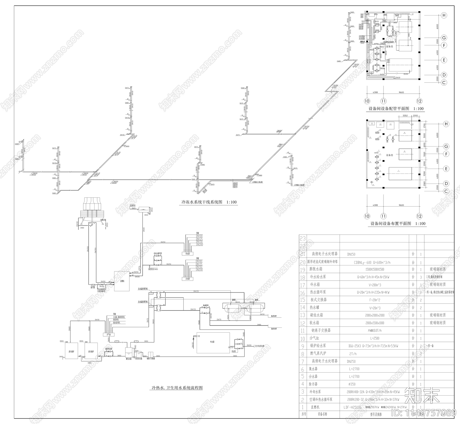 四层洗浴会所中心室内cad施工图下载【ID:1149757089】