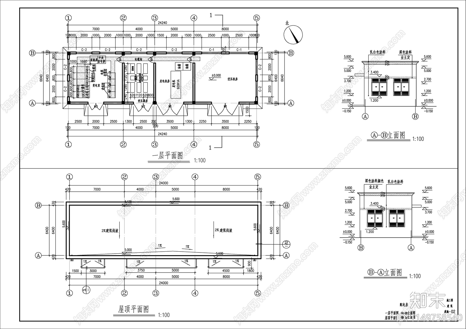 配电房建筑cad施工图下载【ID:1149758540】