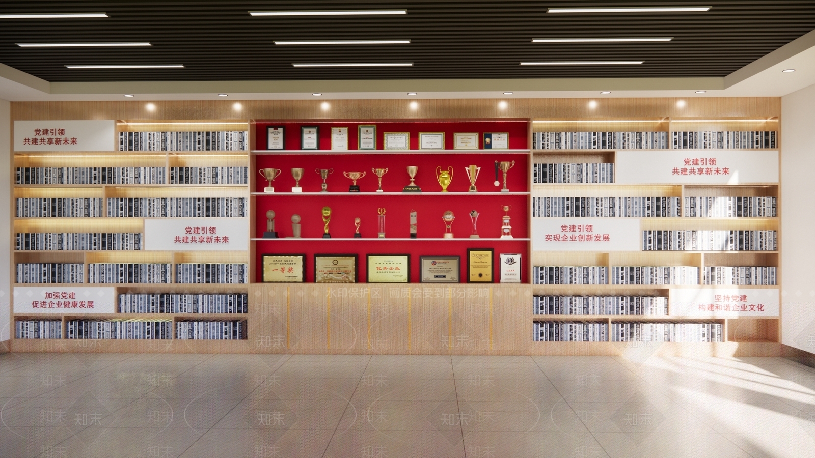 现代党建展柜SU模型下载【ID:1149840389】