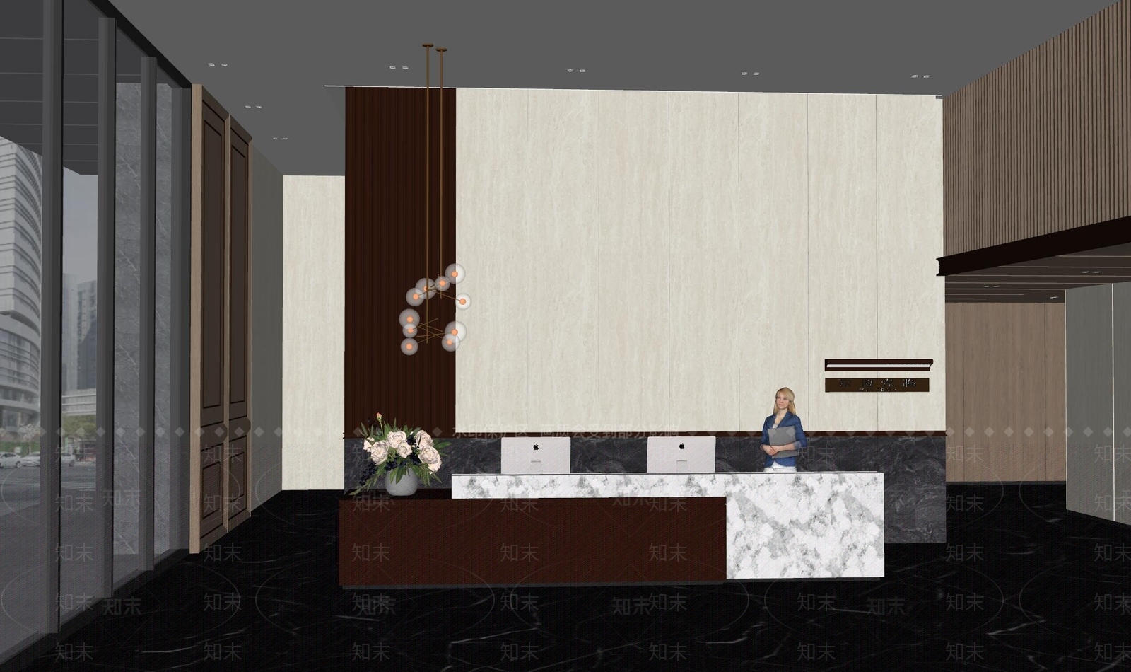 现代公司大堂SU模型下载【ID:1149759739】