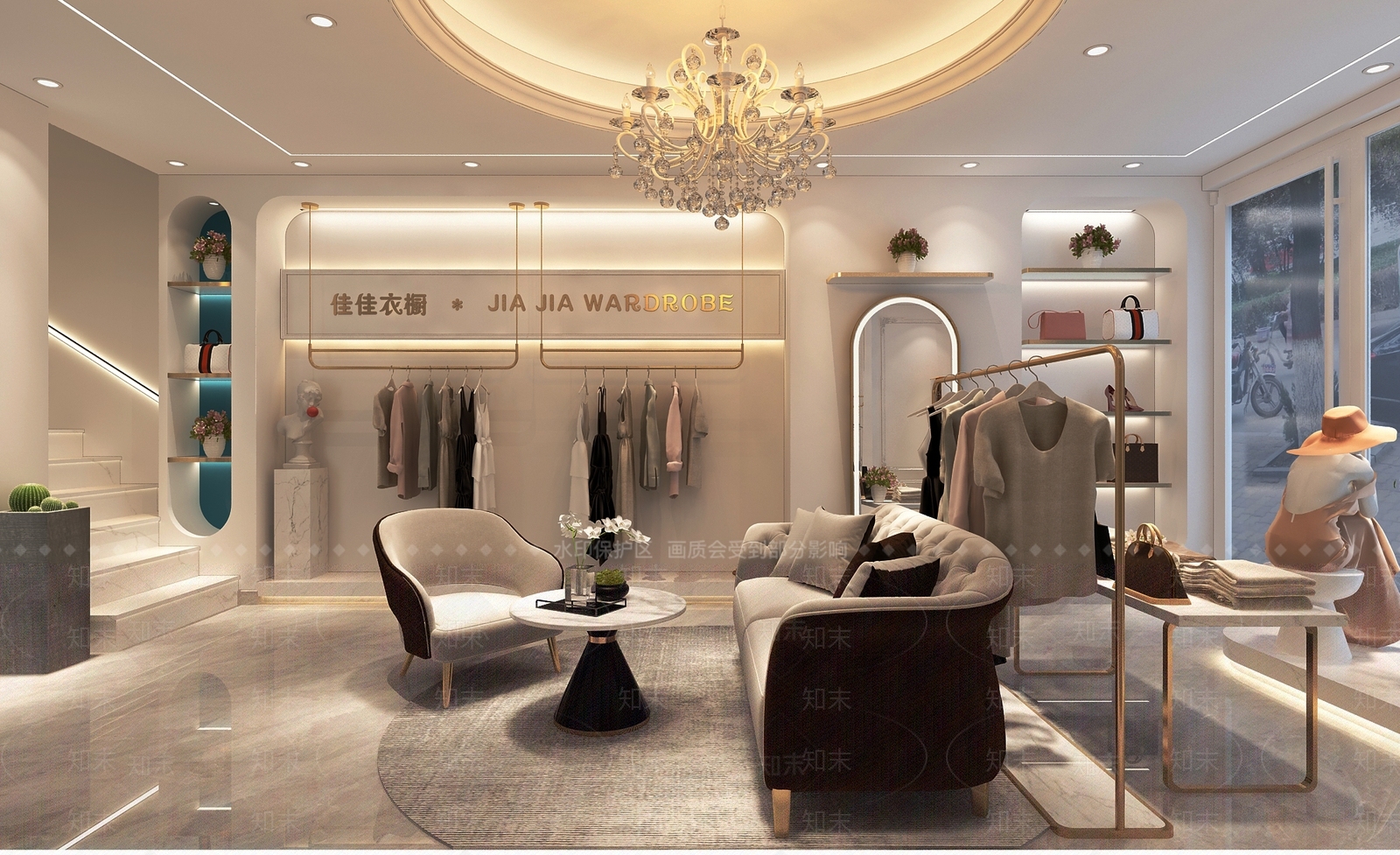 法式轻奢女装店3D模型下载【ID:1149760453】
