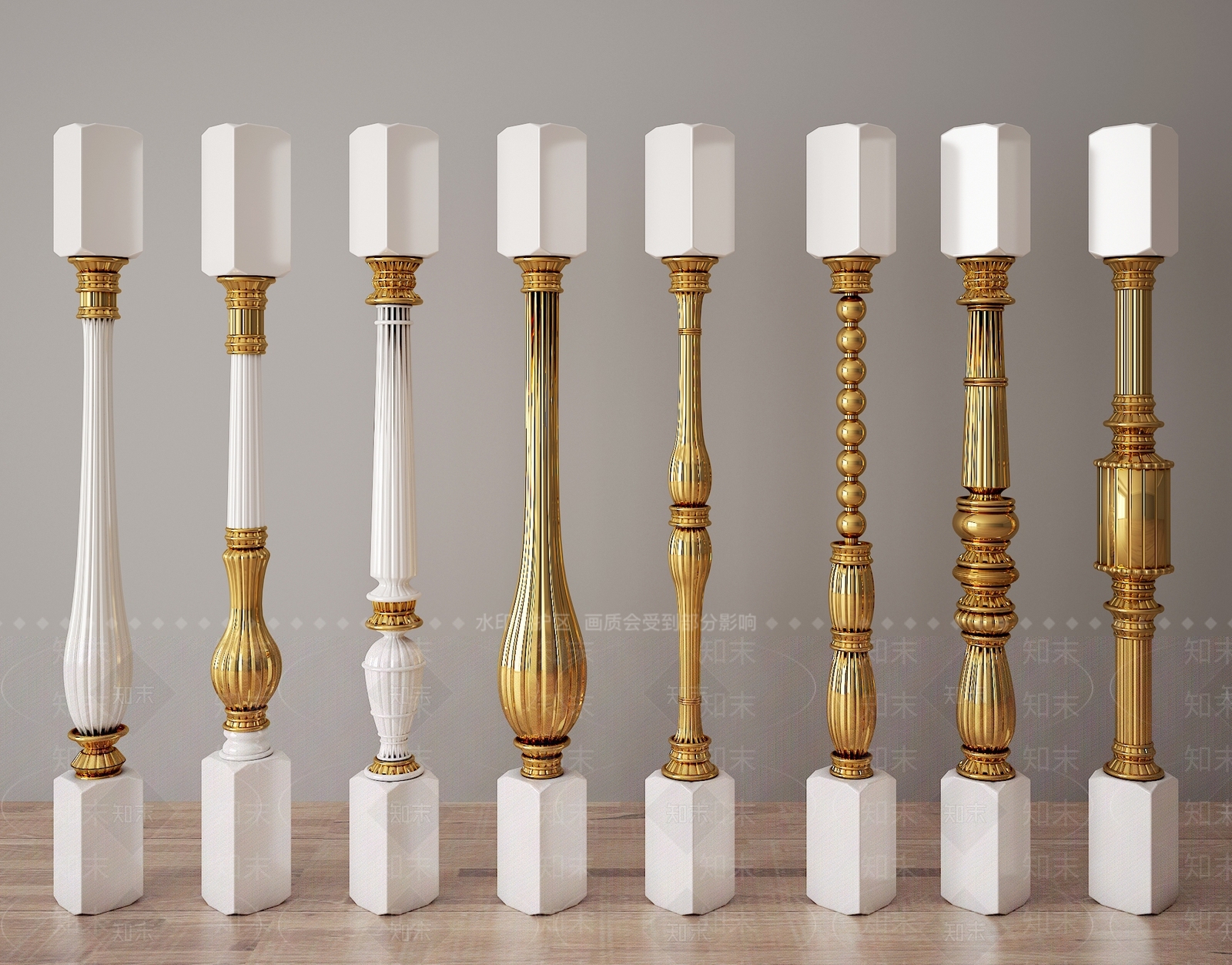 欧式楼梯立柱3D模型下载【ID:1149761272】