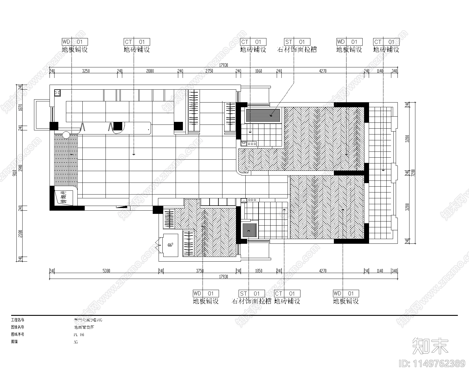 教师公寓室内cad施工图下载【ID:1149762389】