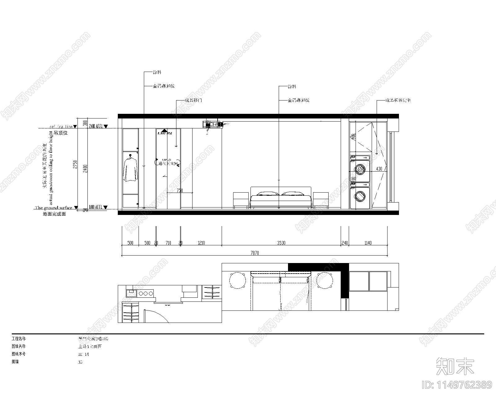 教师公寓室内cad施工图下载【ID:1149762389】