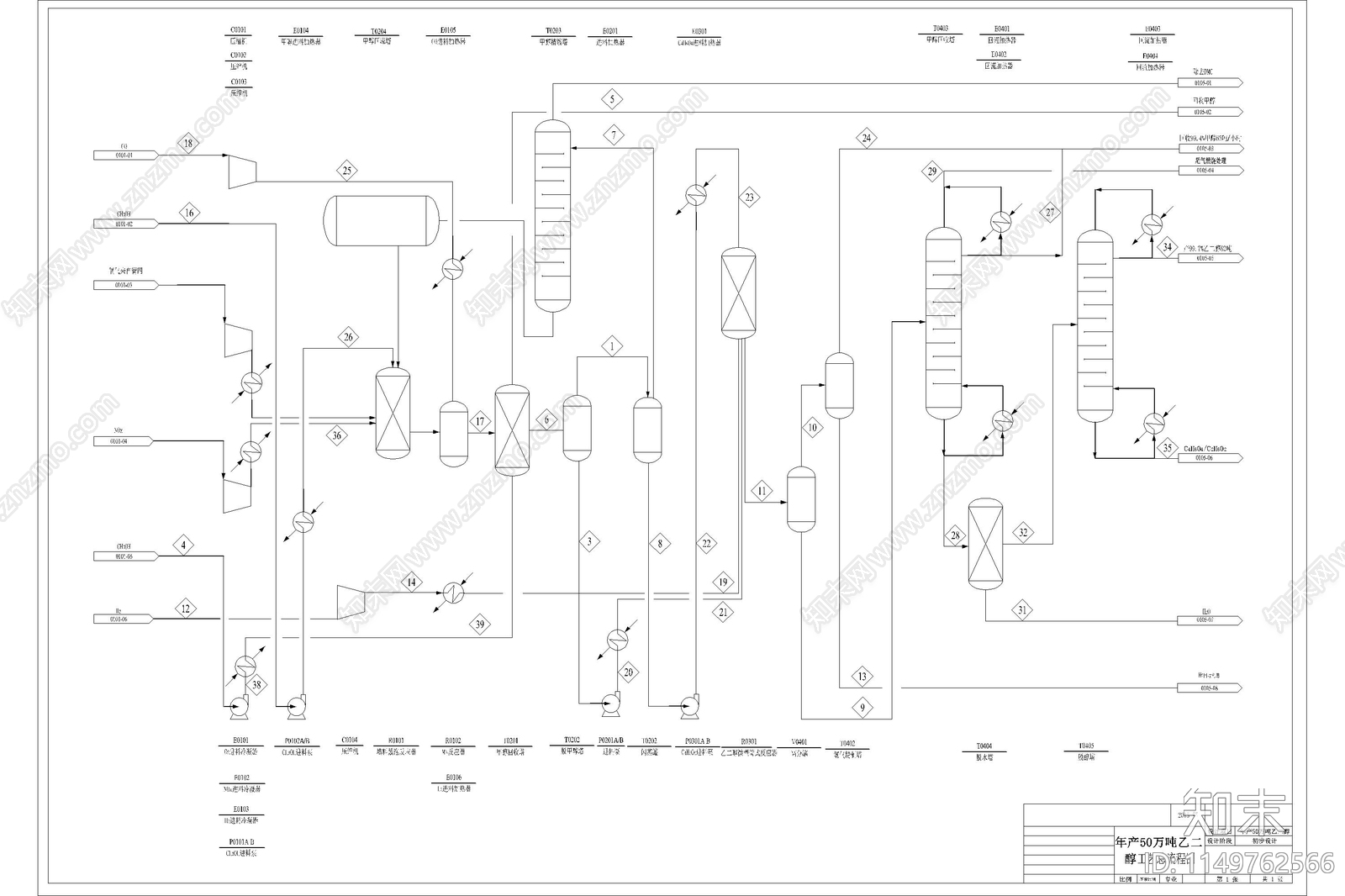 58化工工艺制作工程流程图cad施工图下载【ID:1149762566】