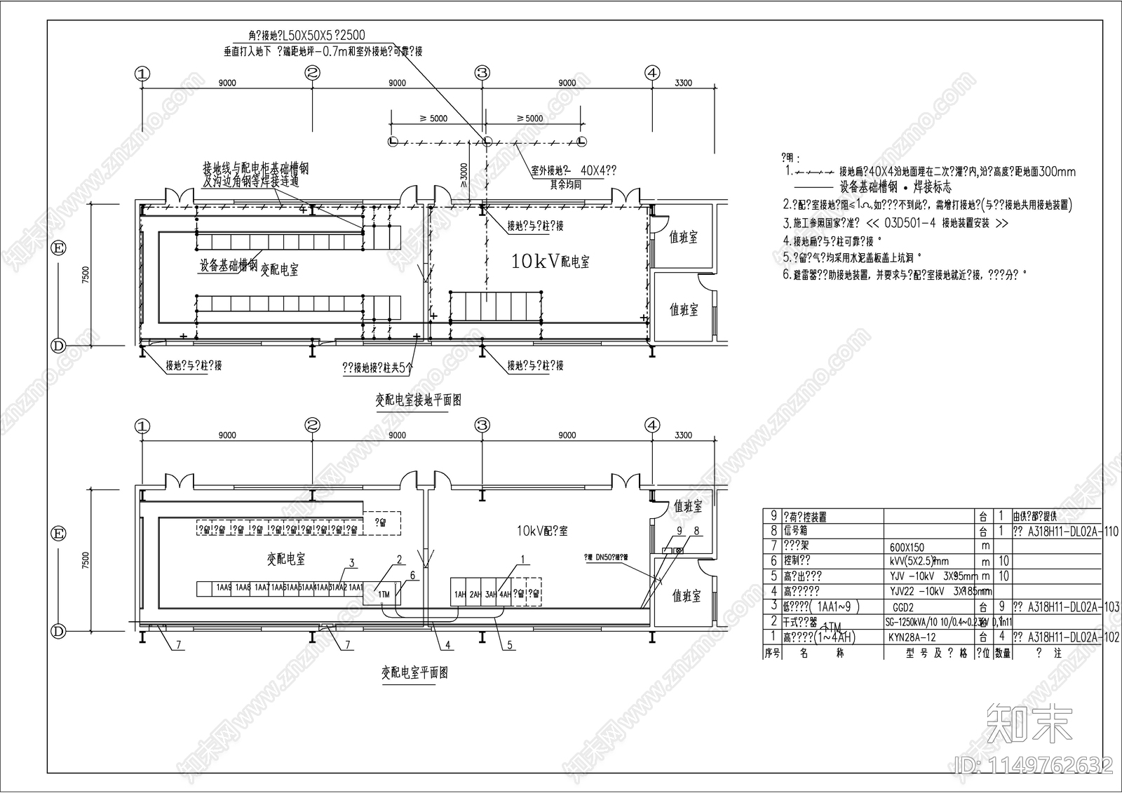 变电所电气图纸cad施工图下载【ID:1149762632】