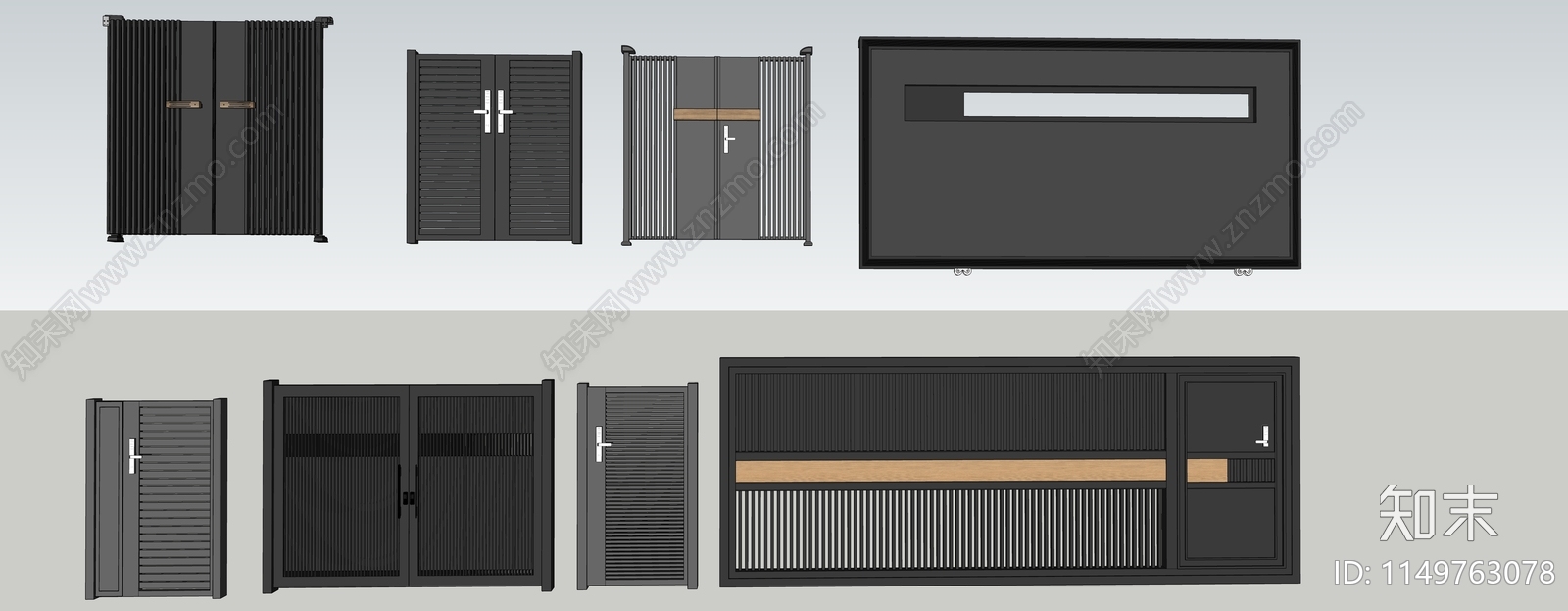 现代庭院门SU模型下载【ID:1149763078】
