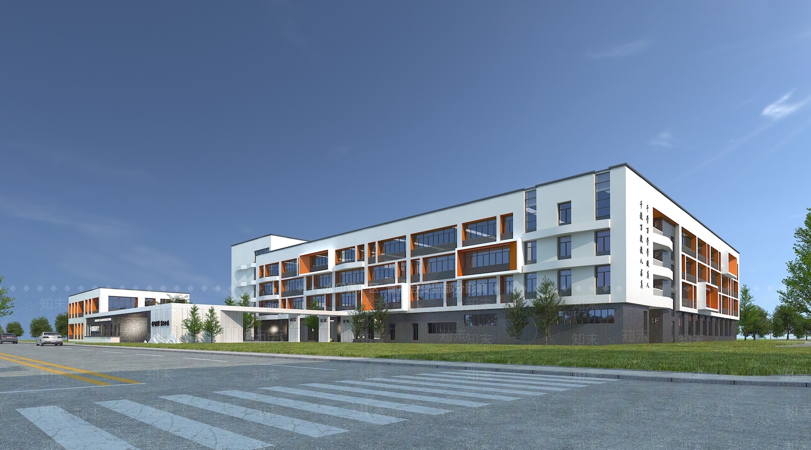 现代教学楼3D模型下载【ID:1149763456】