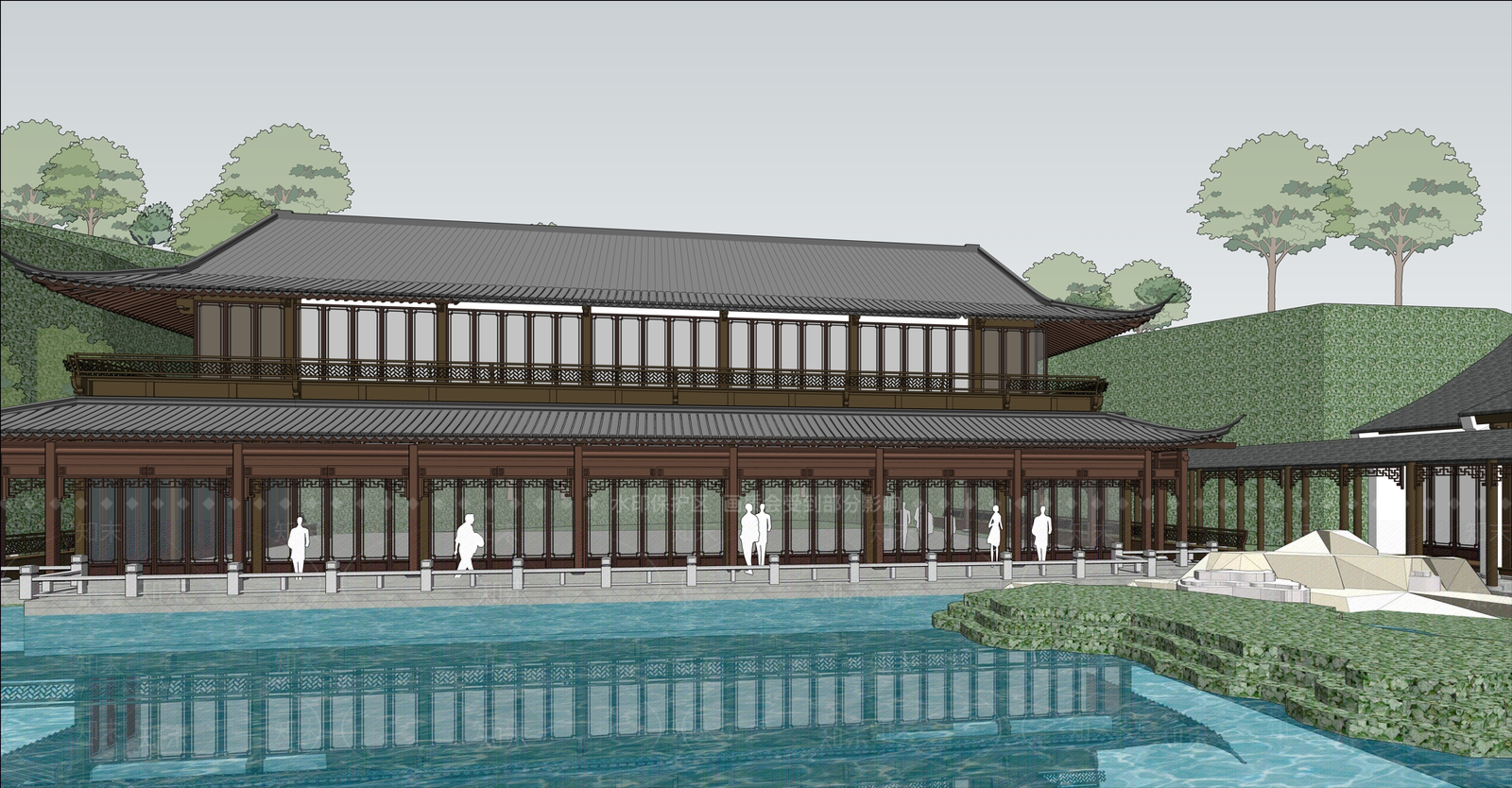 新中式会所SU模型下载【ID:1149769553】