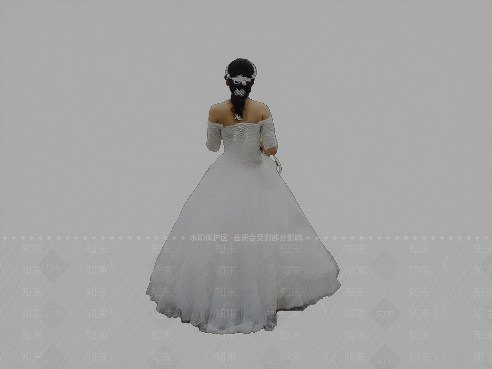 2D婚纱新娘SU模型下载【ID:1149769342】