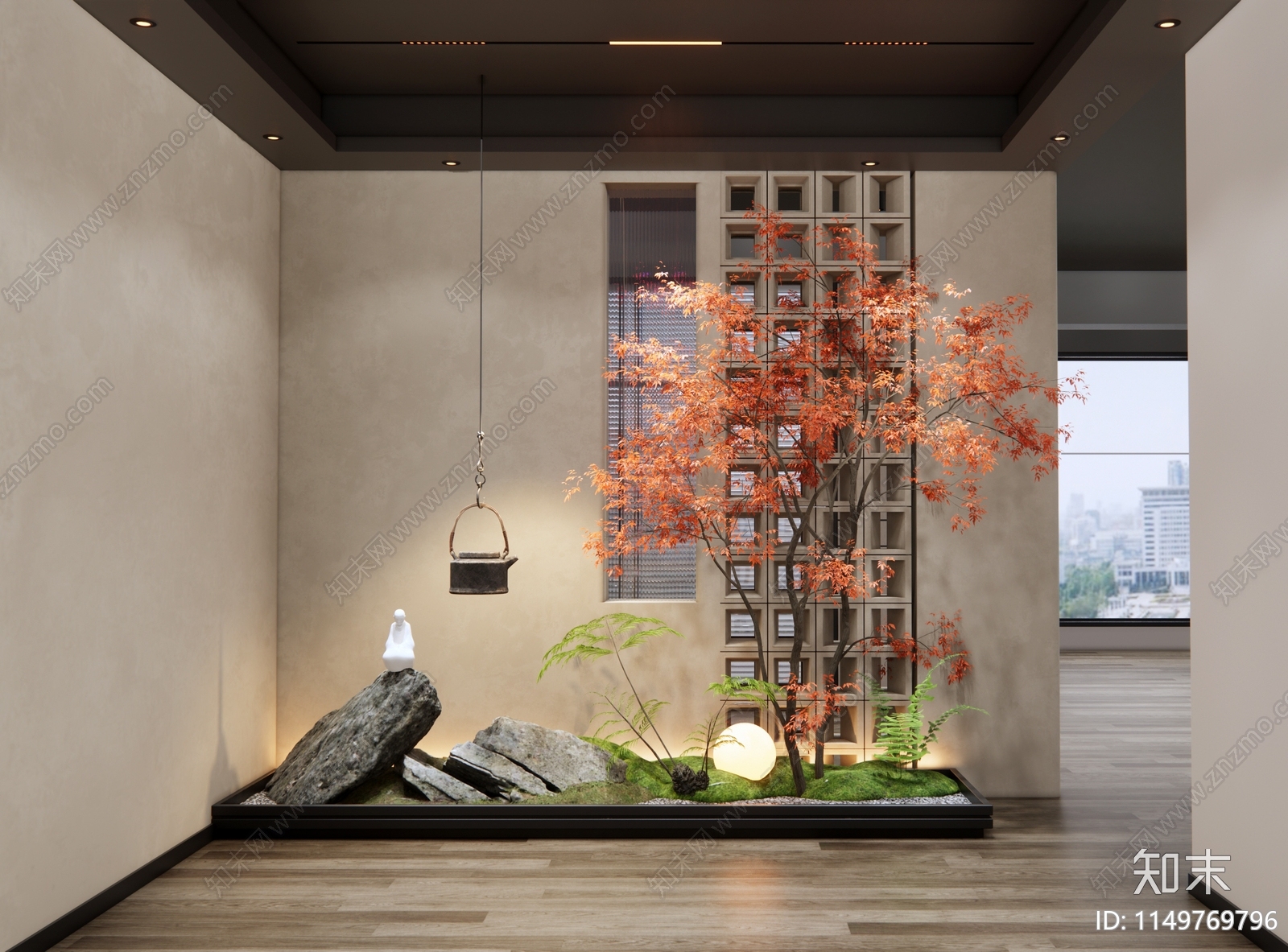 日式室内景观造景3D模型下载【ID:1149769796】_知末3d模型网
